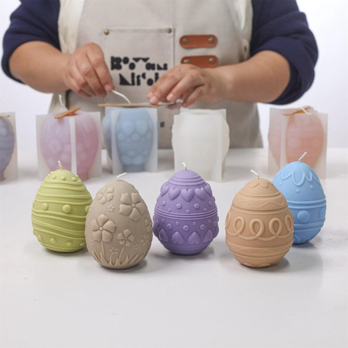 Springtime Easter Egg Candle Silicone Mold Collection - Image 2