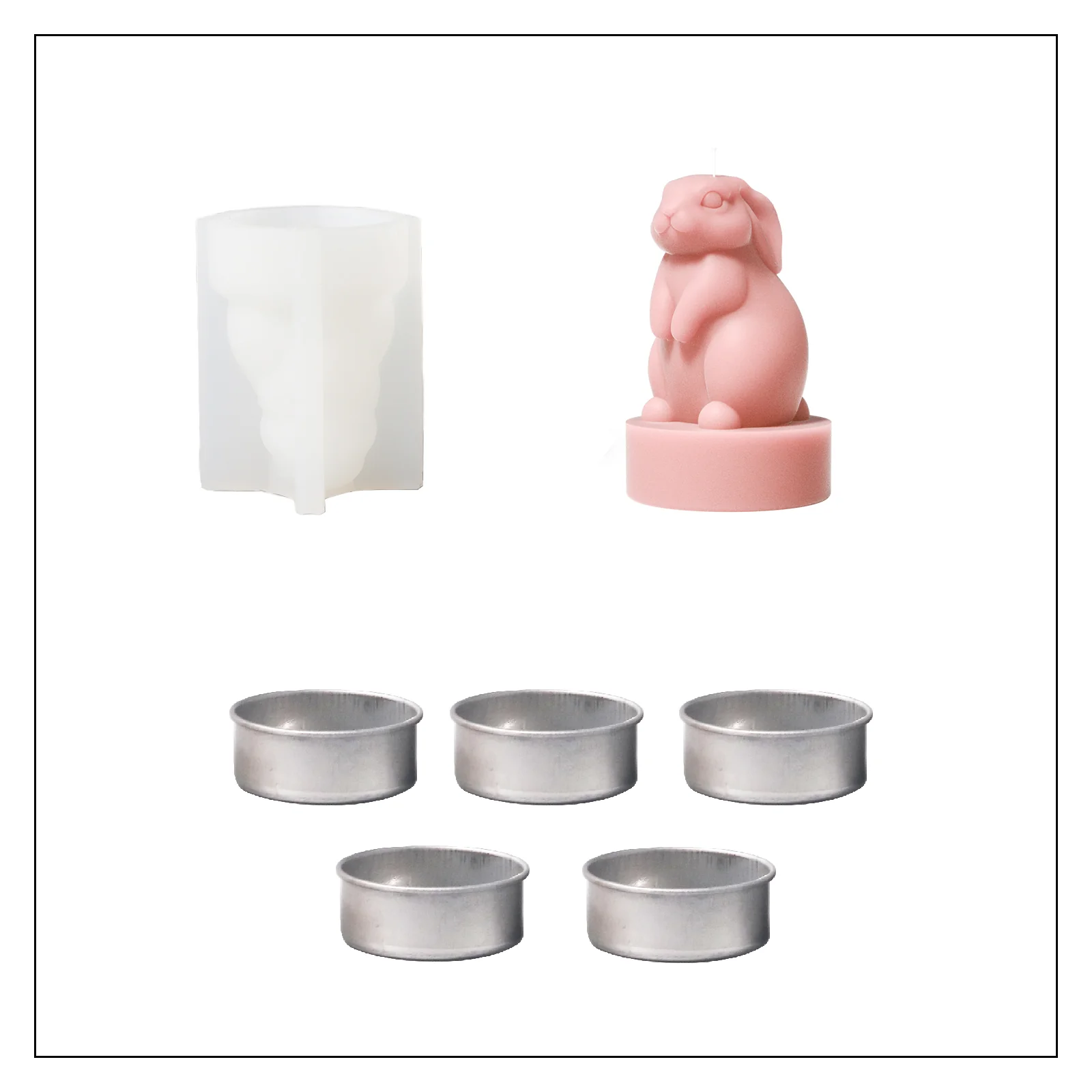 Easter Bunny Tealight Candle Silicone Mold - Image 11