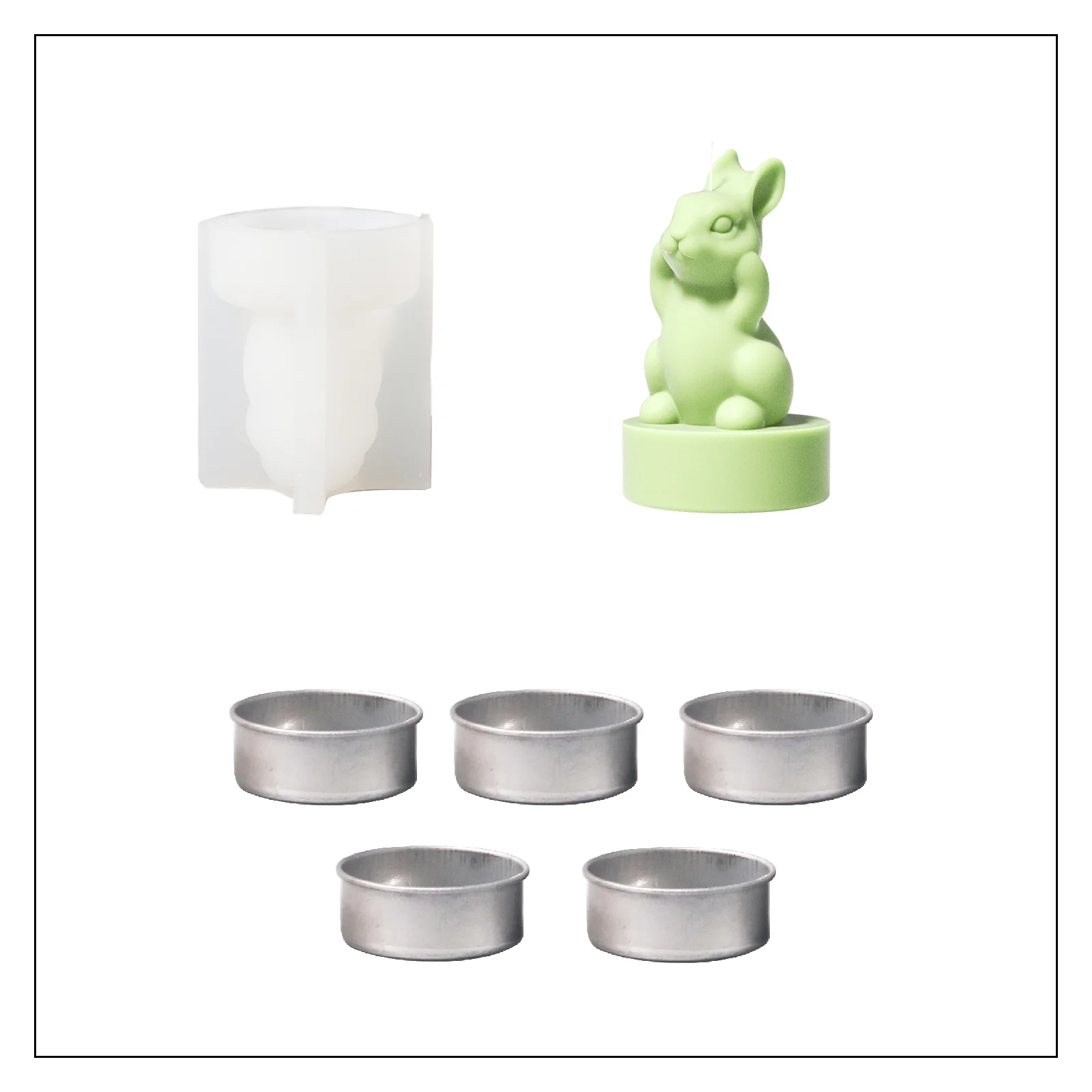 Easter Bunny Tealight Candle Silicone Mold - Image 12