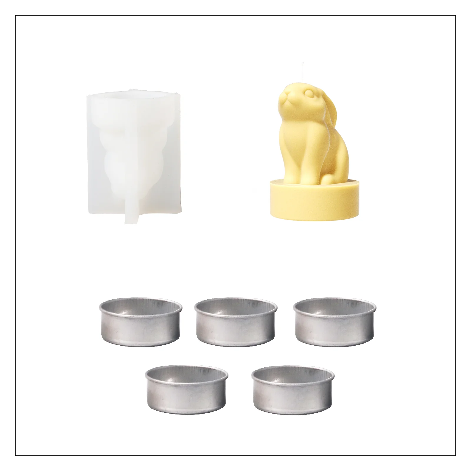 Easter Bunny Tealight Candle Silicone Mold - Image 13
