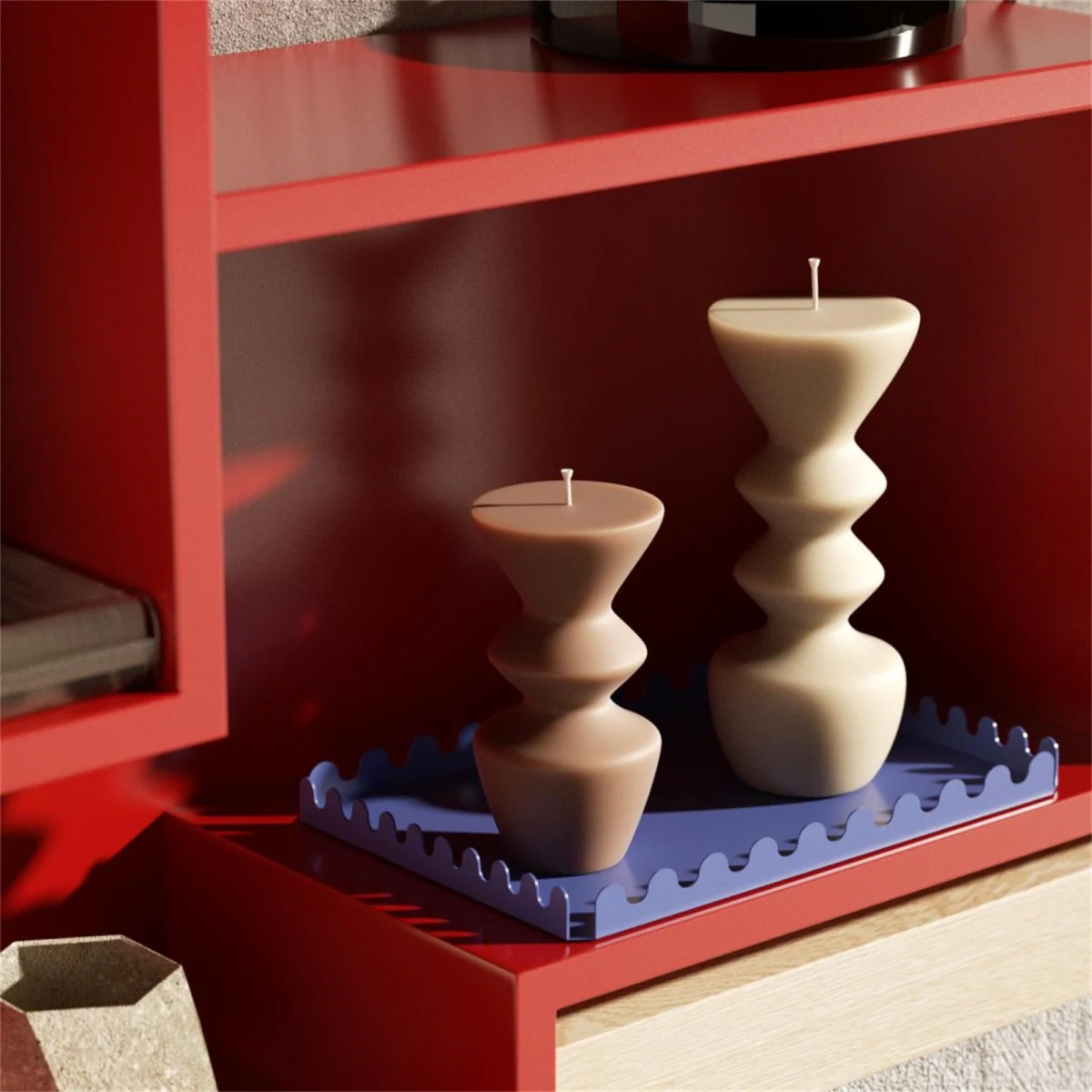 Geometric Hourglass Pillar Candle Silicone Mold - Image 10