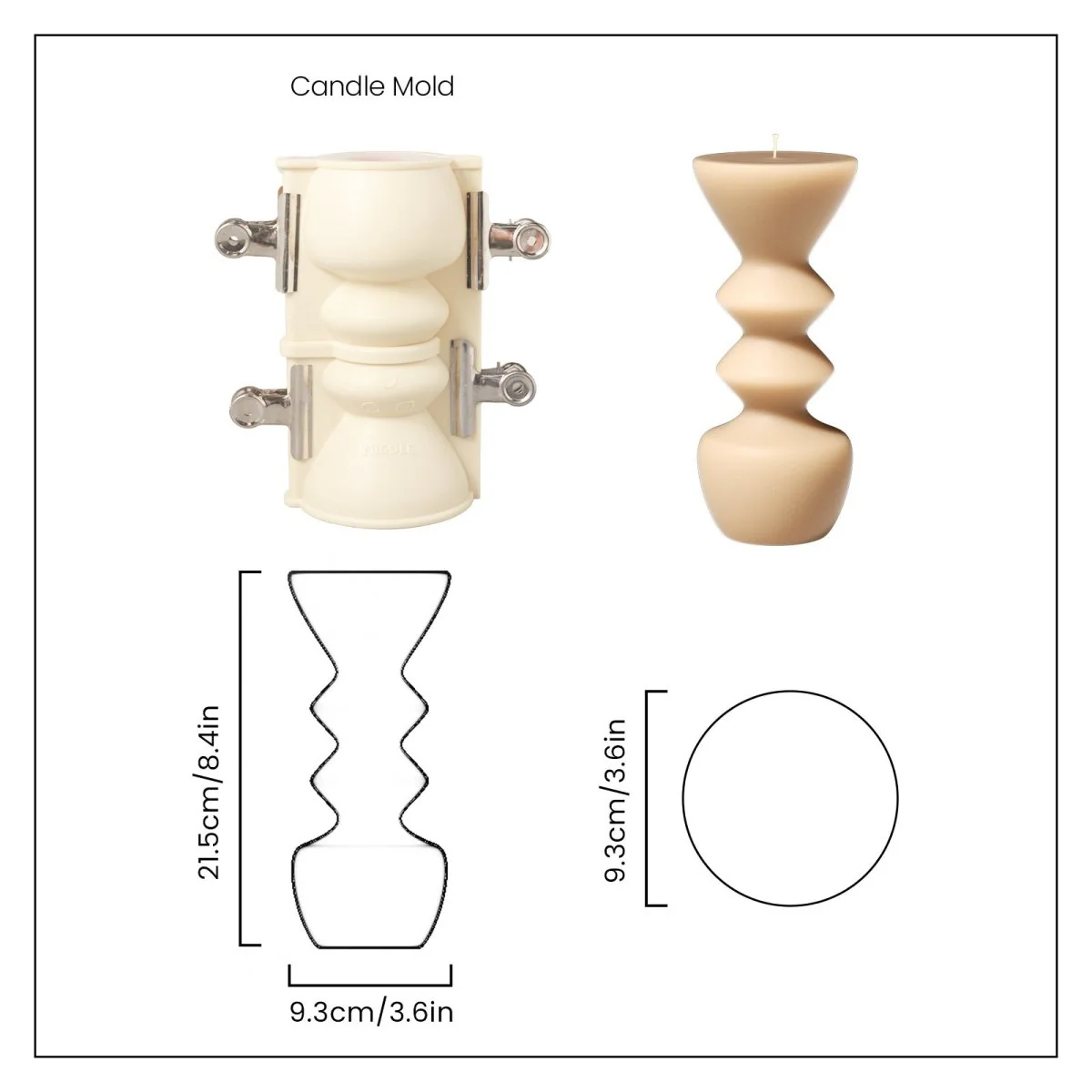 Geometric Hourglass Pillar Candle Silicone Mold - Image 13