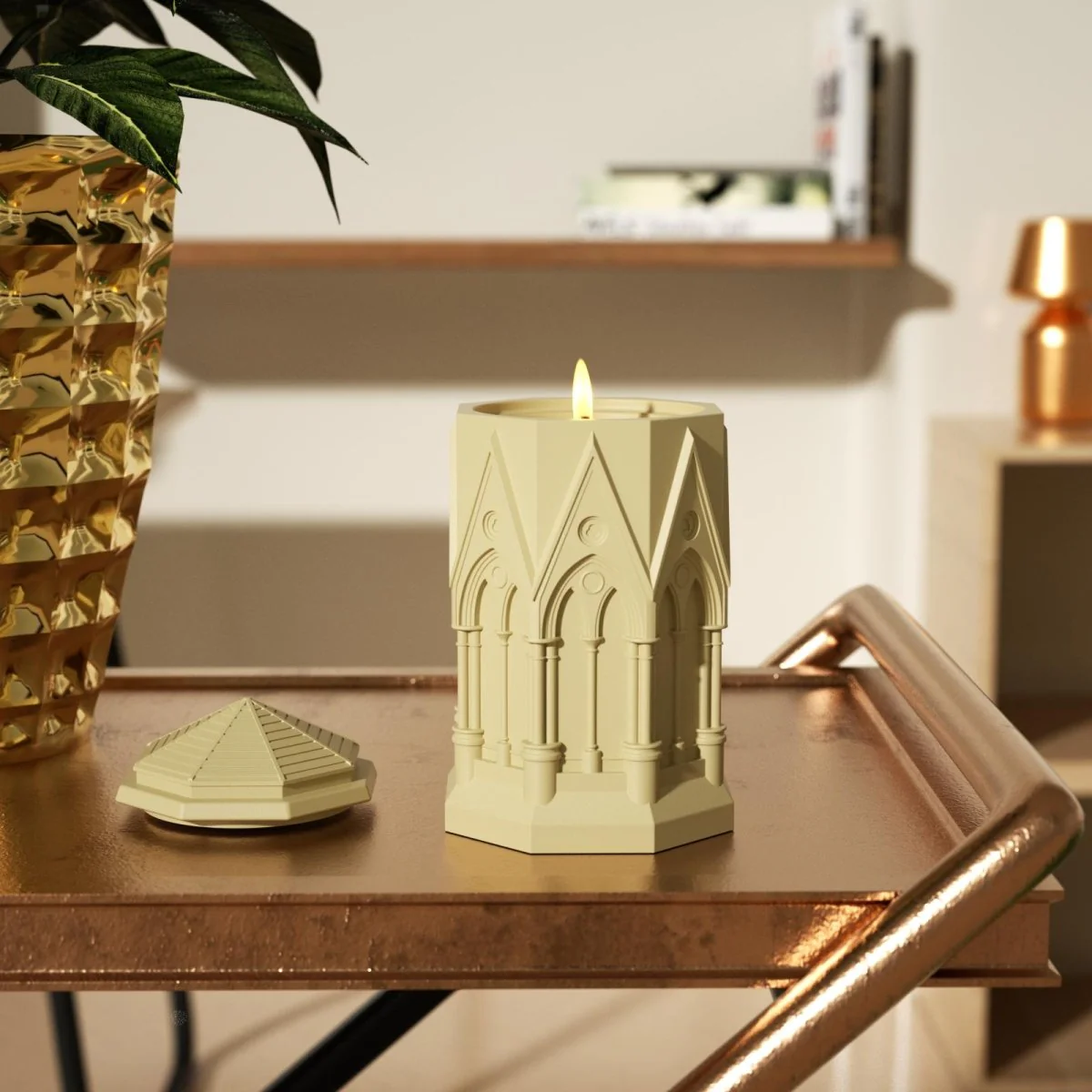 Tall Elegant Gothic Architecture Candle Jar Silicone Mold with 7oz Candle Refill Mold - Image 6
