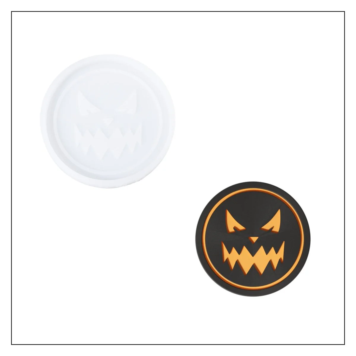 Jack-O'-Lantern Faces Coaster Silicone Mold Collection - Image 11