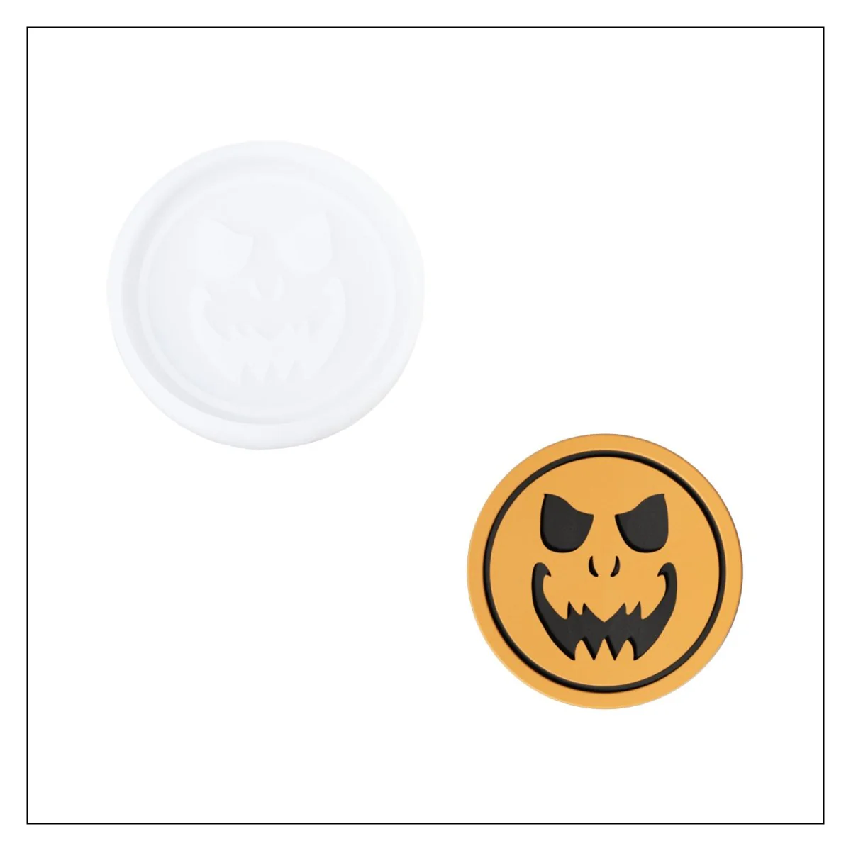 Jack-O'-Lantern Faces Coaster Silicone Mold Collection - Image 12