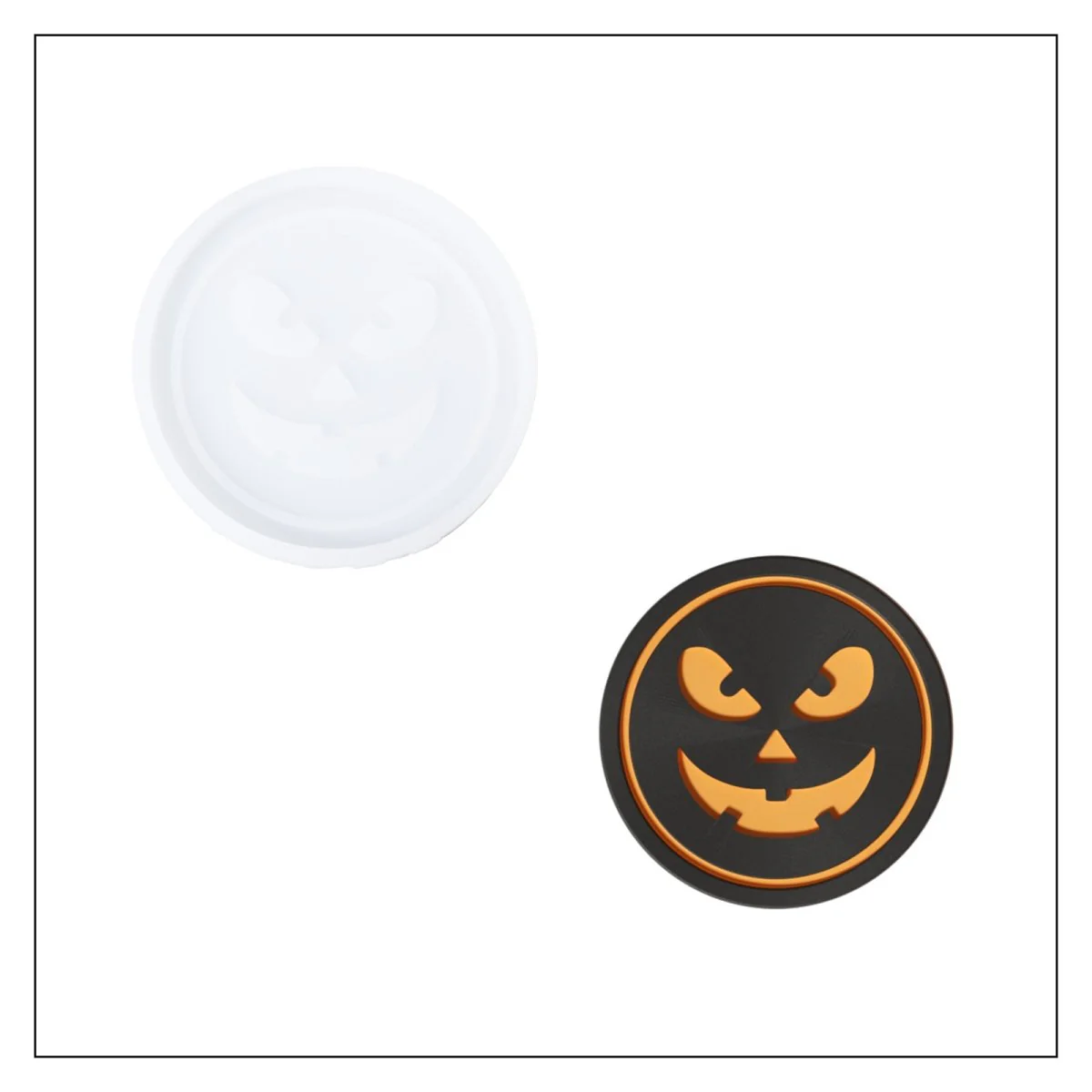 Jack-O'-Lantern Faces Coaster Silicone Mold Collection - Image 15