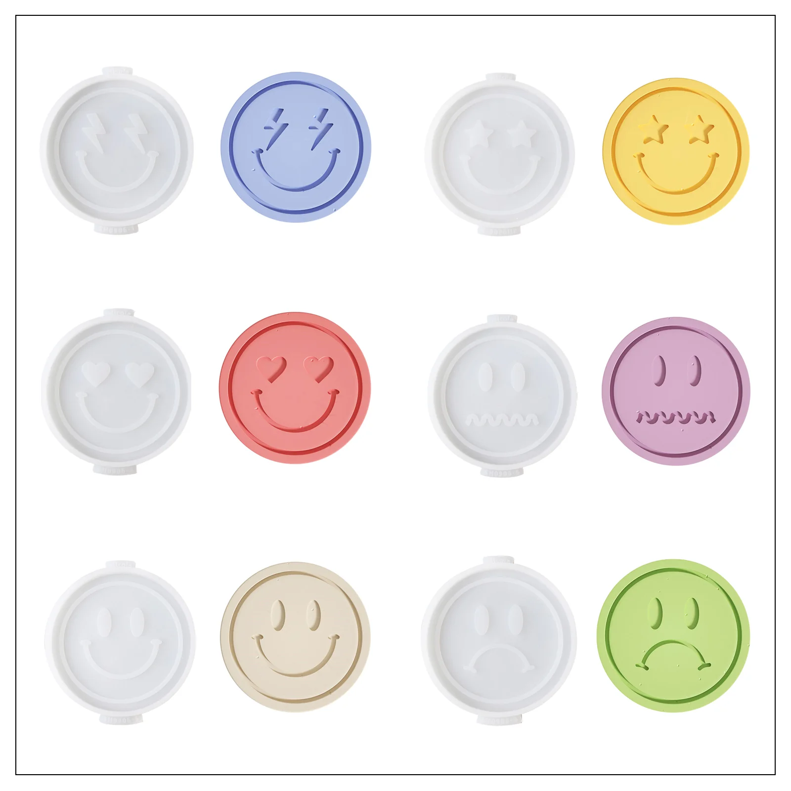 Emoticon Concrete Coaster Silicone Mould - Image 8
