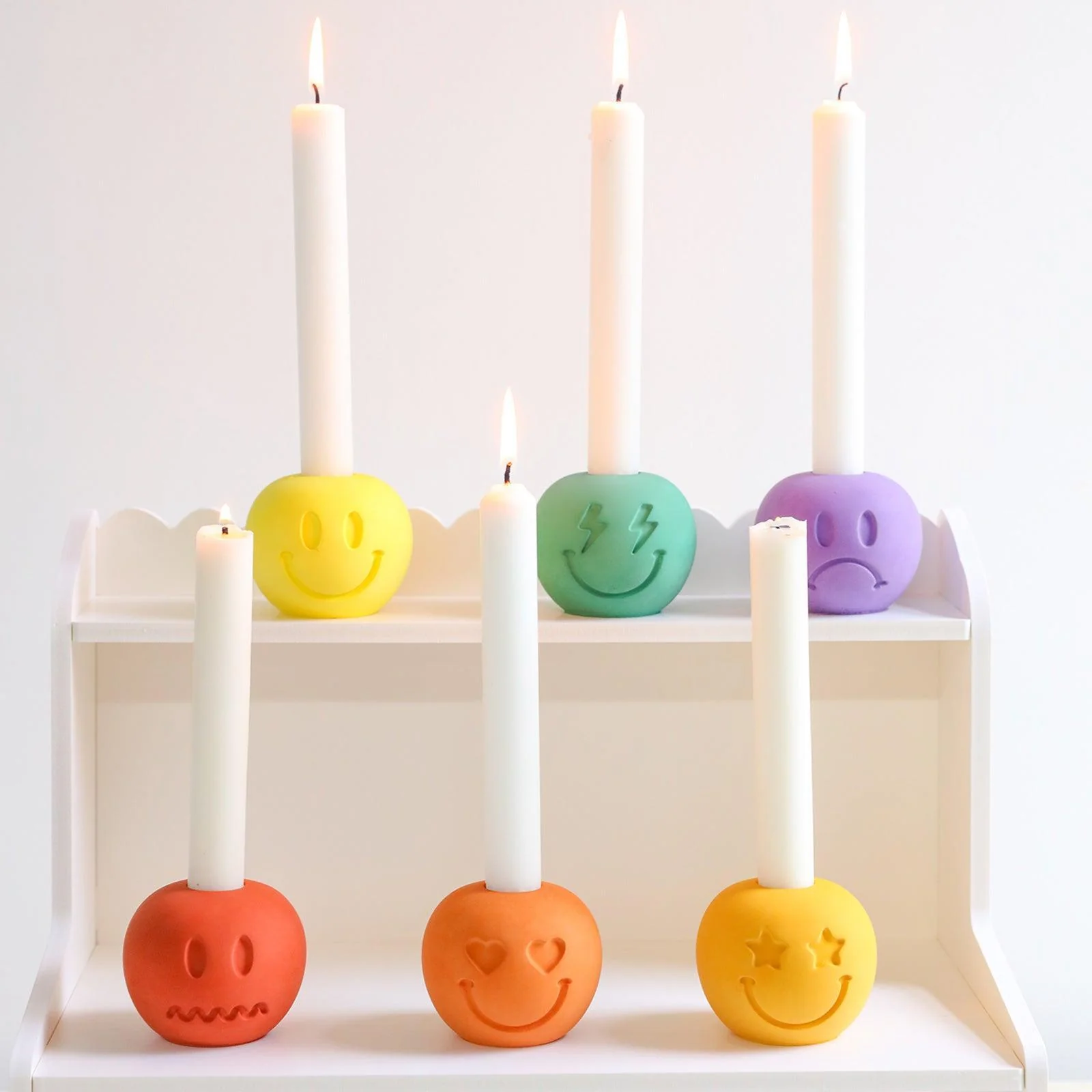 Lightning-eyed Face Taper Candle Holder Silicone Mold - Image 7