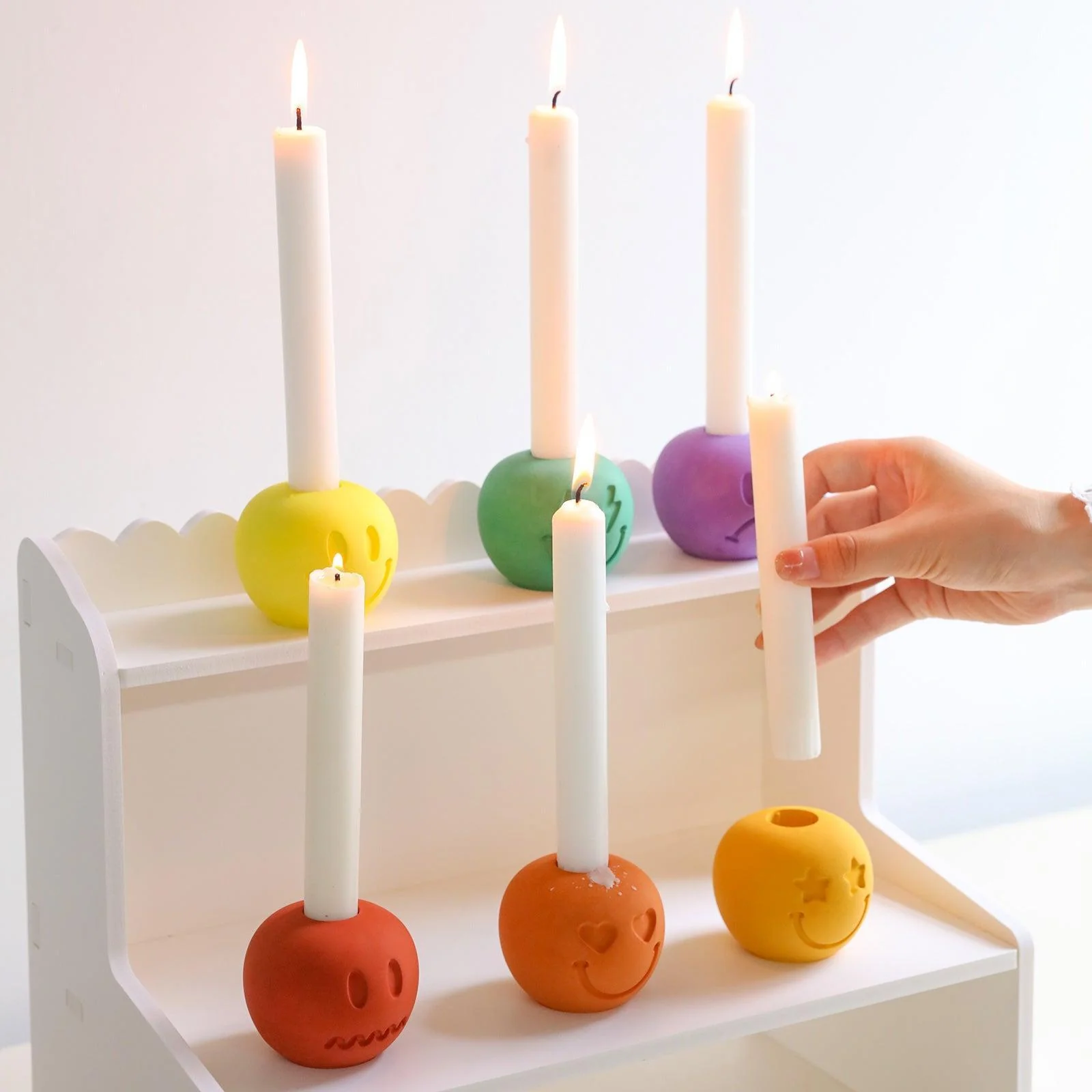 Awkward Face Taper Candle Holder Silicone Mold - Image 7