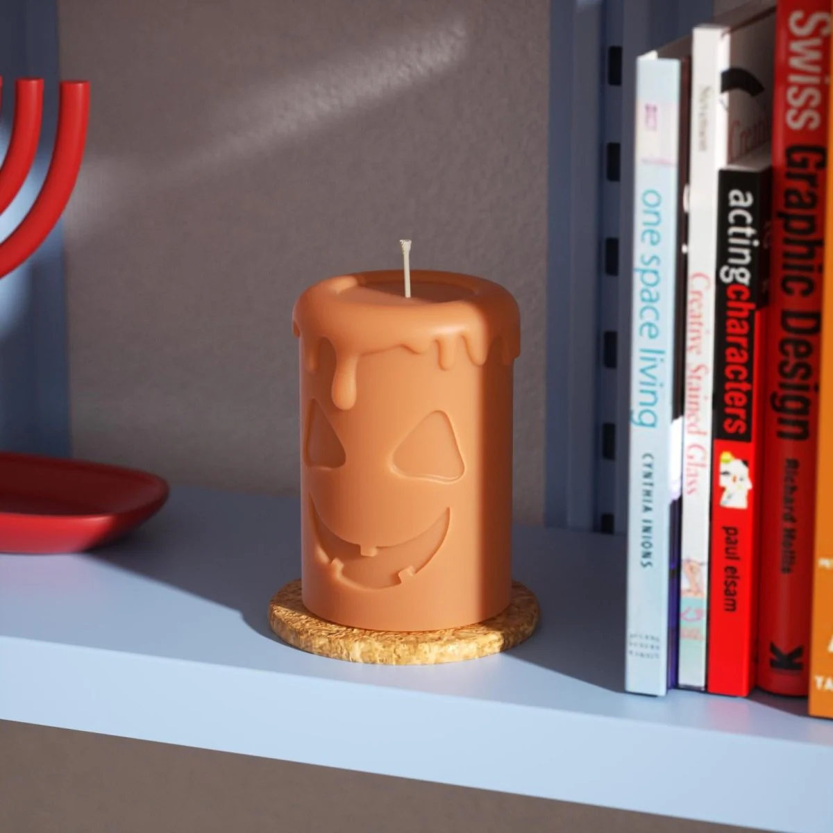 Short Scary Pumpkin Ghost Face Pillar Candle Silicone Mold for Halloween - Image 6