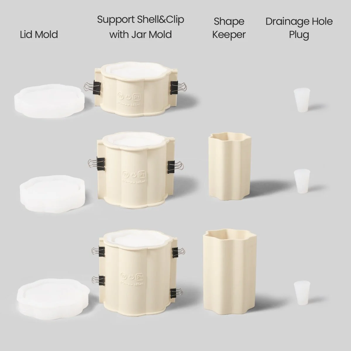 Floral Column Plant Pot Silicone Mold - Image 10