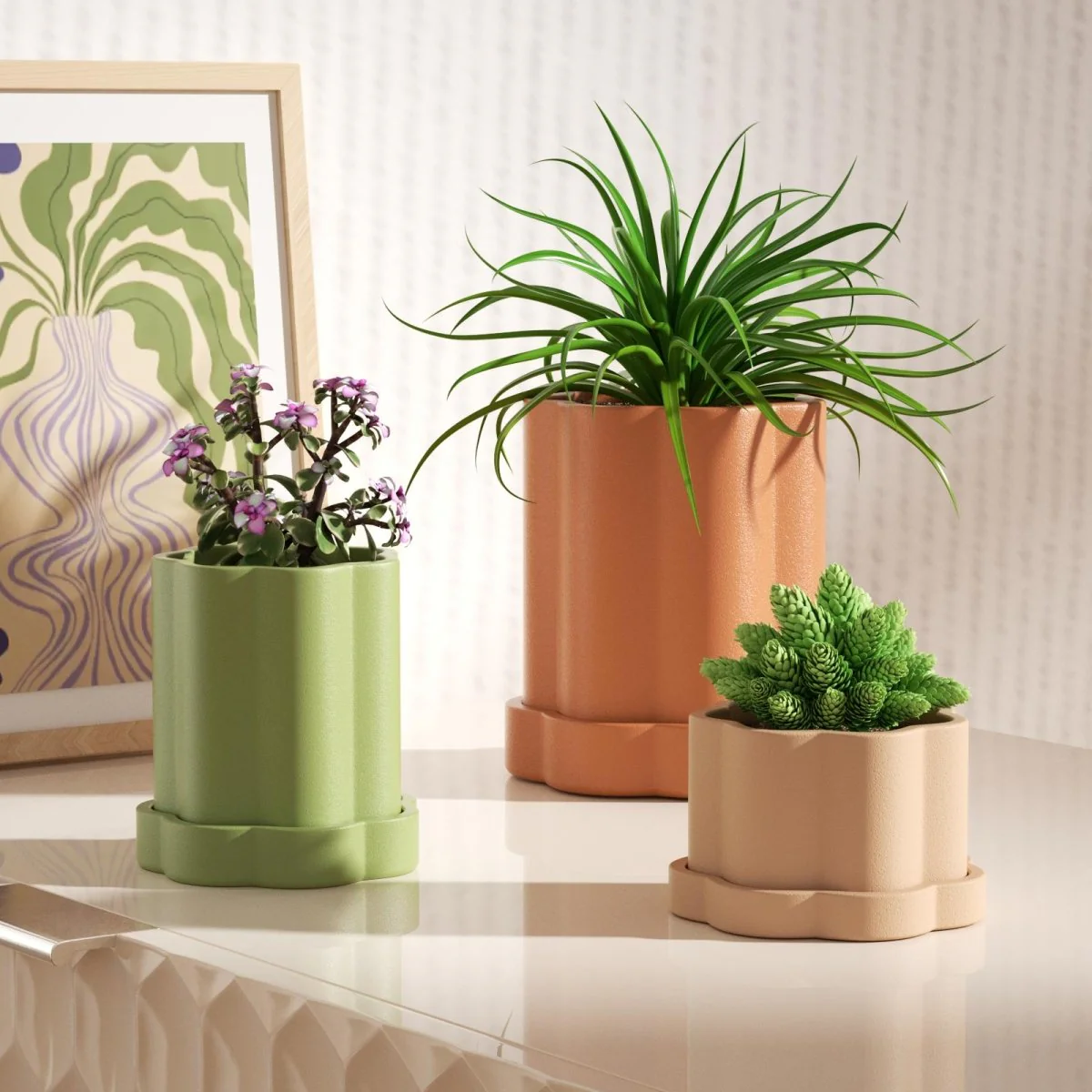 Floral Column Plant Pot Silicone Mold - Image 4