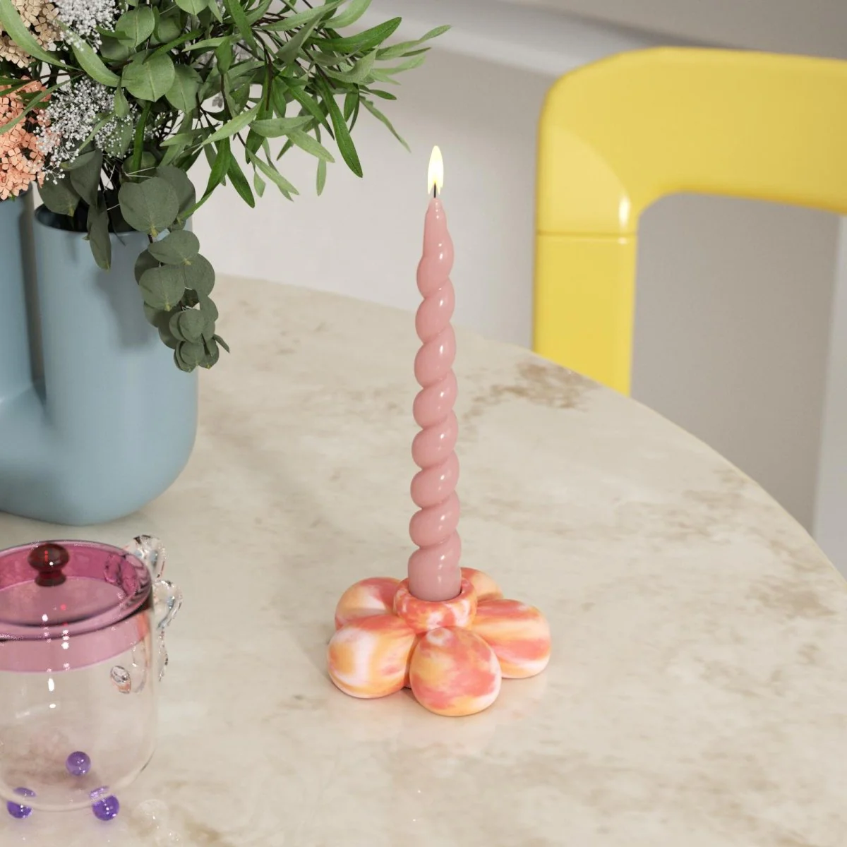 BLOSSOM Sunset Candle Holder - Blush & Buttercream - Image 3