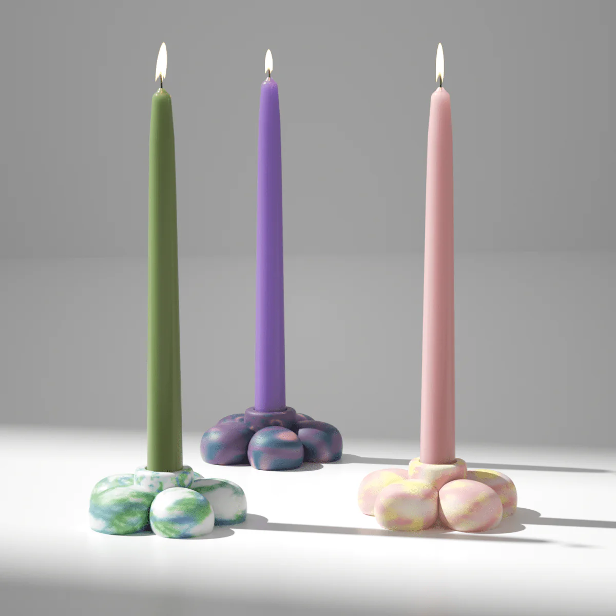 BLOSSOM Dream Candle Holder - Petal Pink & Soft Lemon - Image 6
