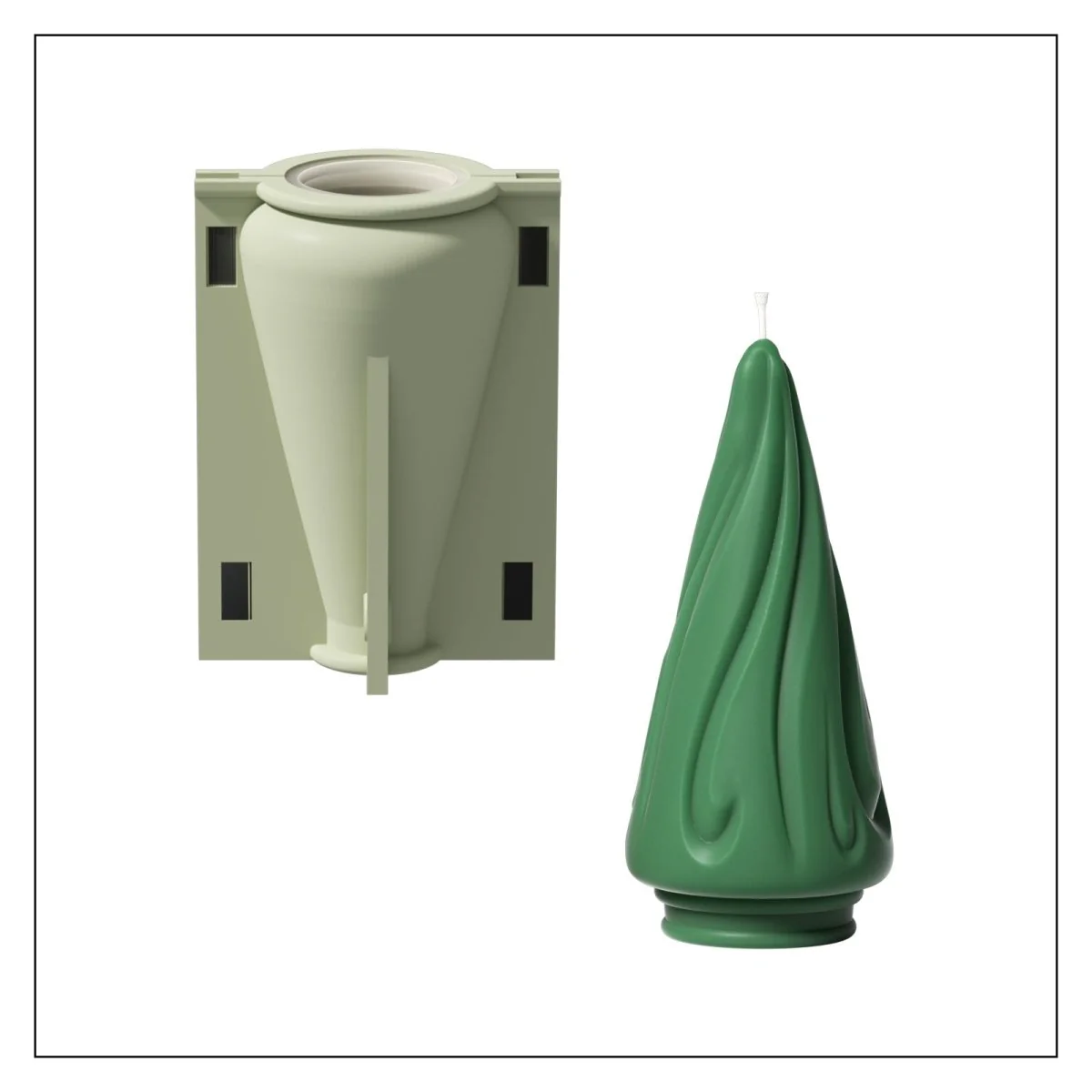 Flowing Christmas Tree Candle Silicone Mold - Image 12
