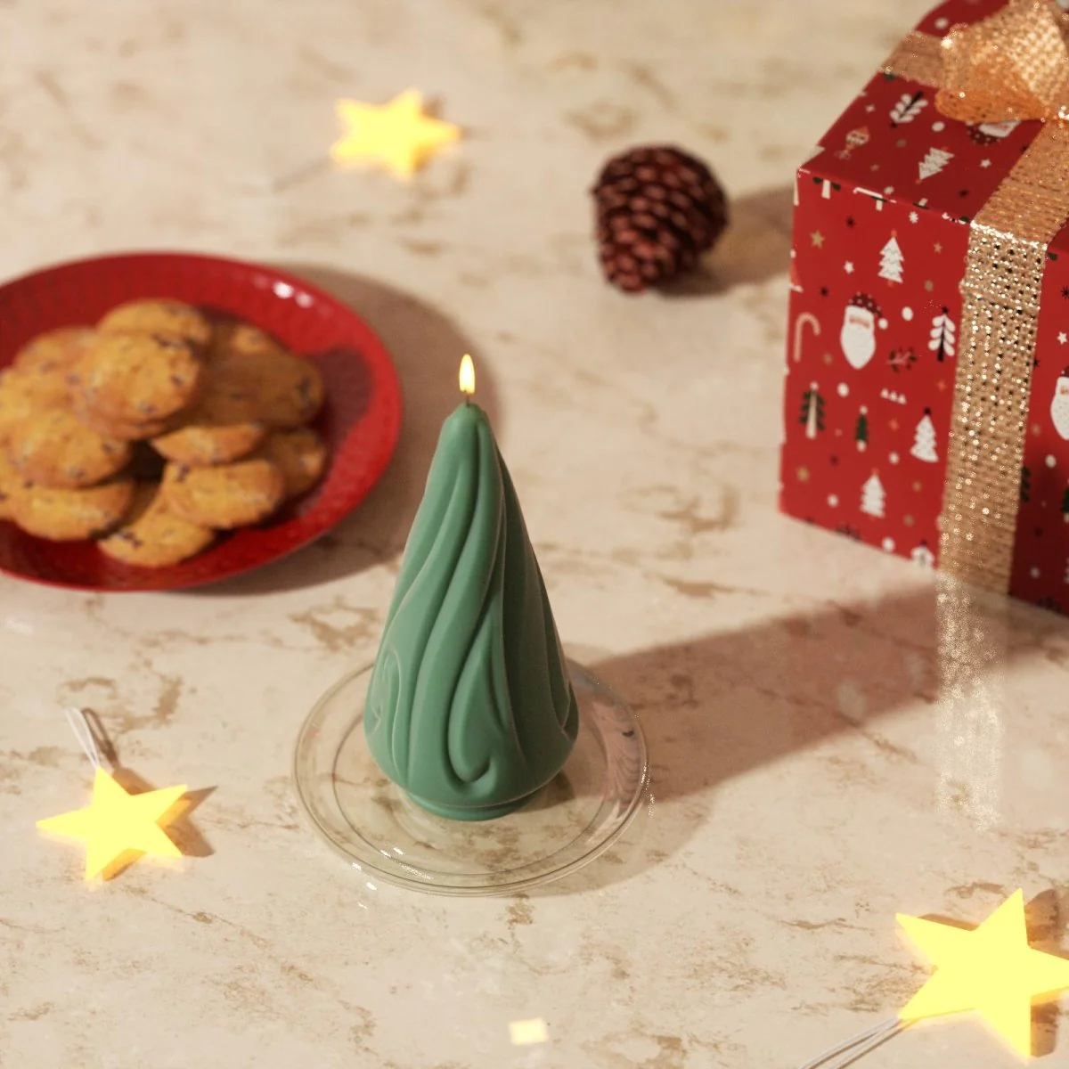 Flowing Christmas Tree Candle Silicone Mold - Image 6