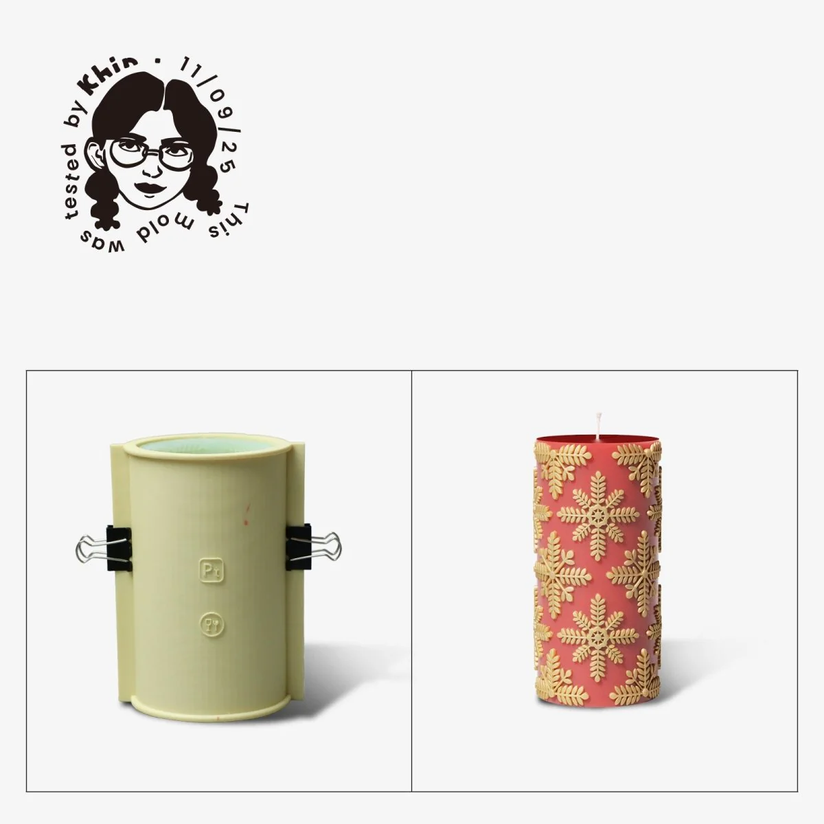 Gently Used Christmas Glow Pillar Candle Silicone Mold Collection - Image 11