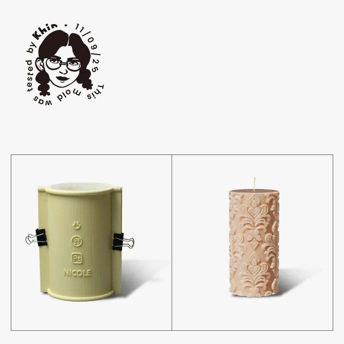 Gently Used Christmas Glow Pillar Candle Silicone Mold Collection - Image 12