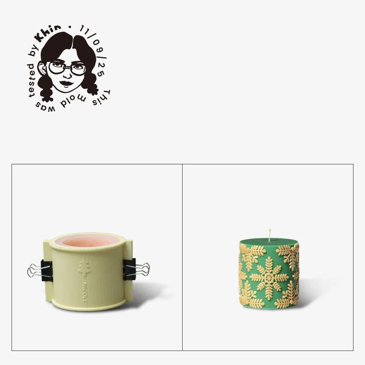 Gently Used Christmas Glow Pillar Candle Silicone Mold Collection - Image 6