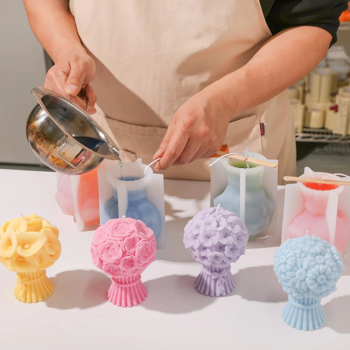 Gently Used Eternal Bloom Candle Silicone Mold Collection - Image 5