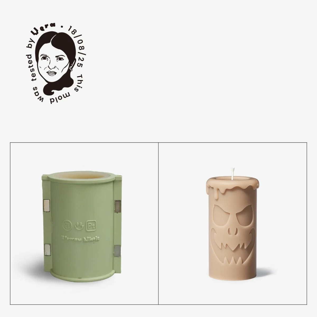 Gently Used Halloween Ghost Face Pillar Candle Mold Collection - Image 10