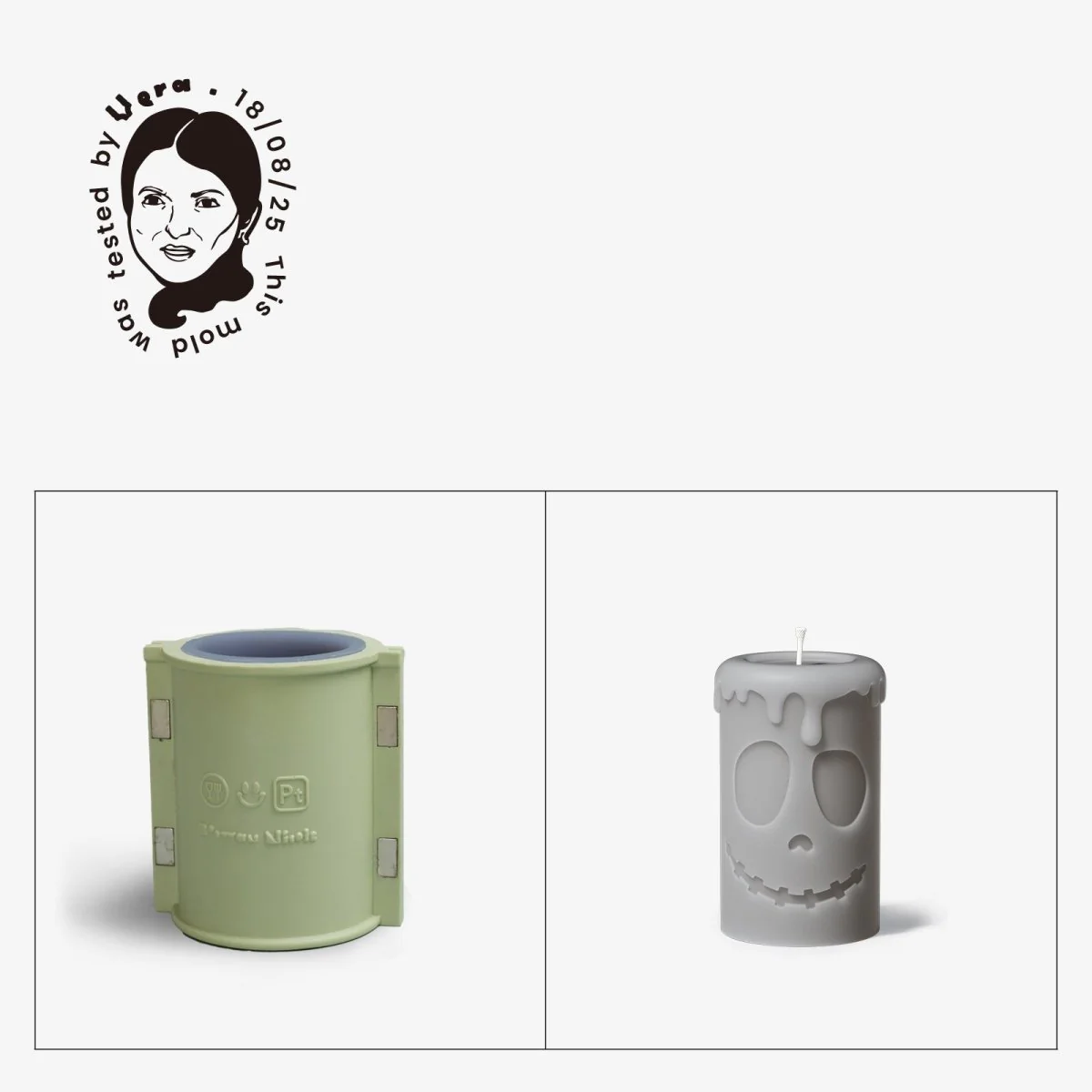 Gently Used Halloween Ghost Face Pillar Candle Mold Collection - Image 11