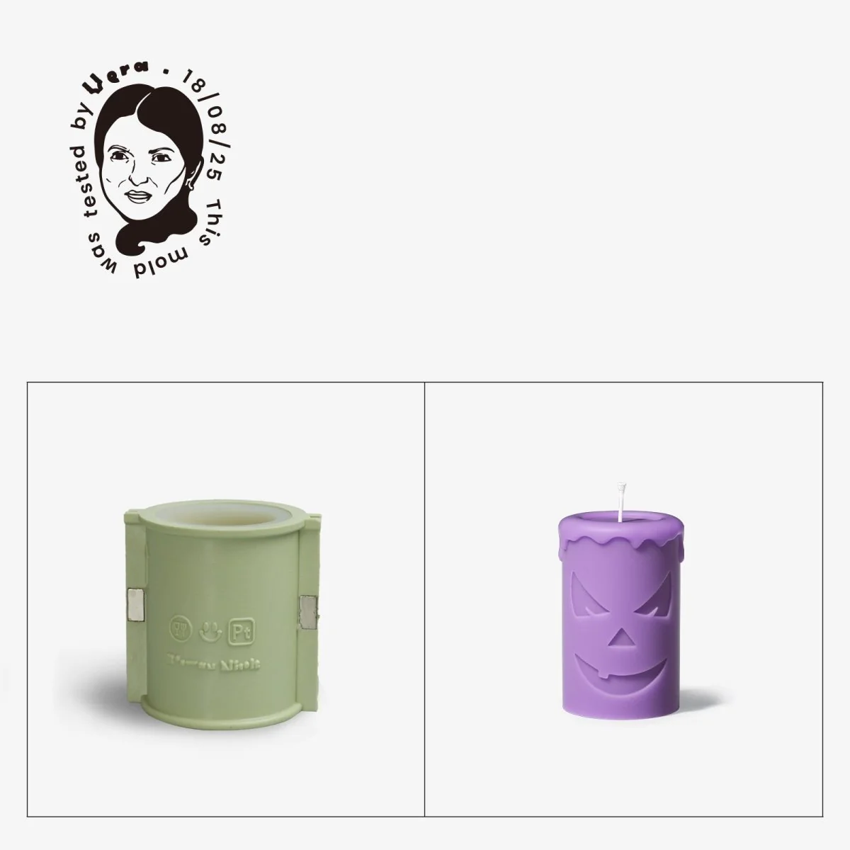 Gently Used Halloween Ghost Face Pillar Candle Mold Collection - Image 12