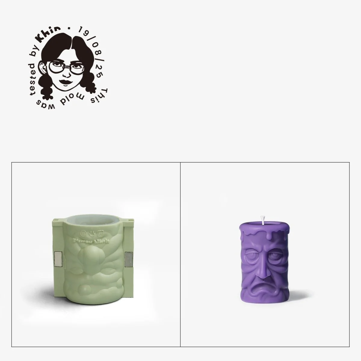 Gently Used Halloween Ghost Face Pillar Candle Mold Collection - Image 7