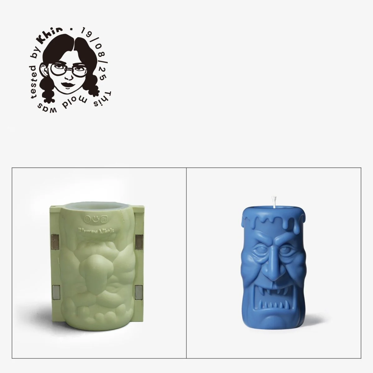 Gently Used Halloween Ghost Face Pillar Candle Mold Collection - Image 9