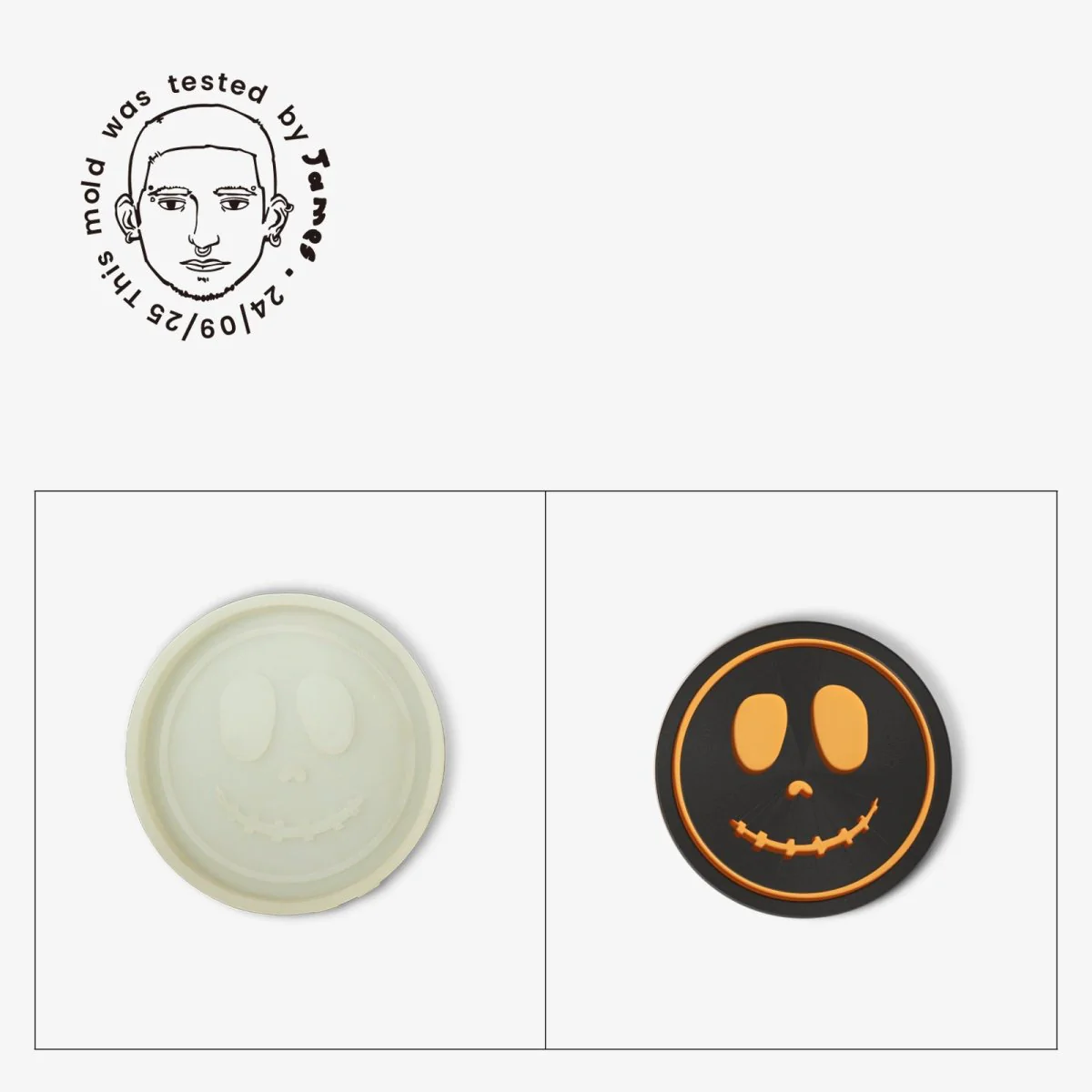 Gently Used Jack-O'-Lantern Faces Coaster Silicone Mold Collection - Image 7
