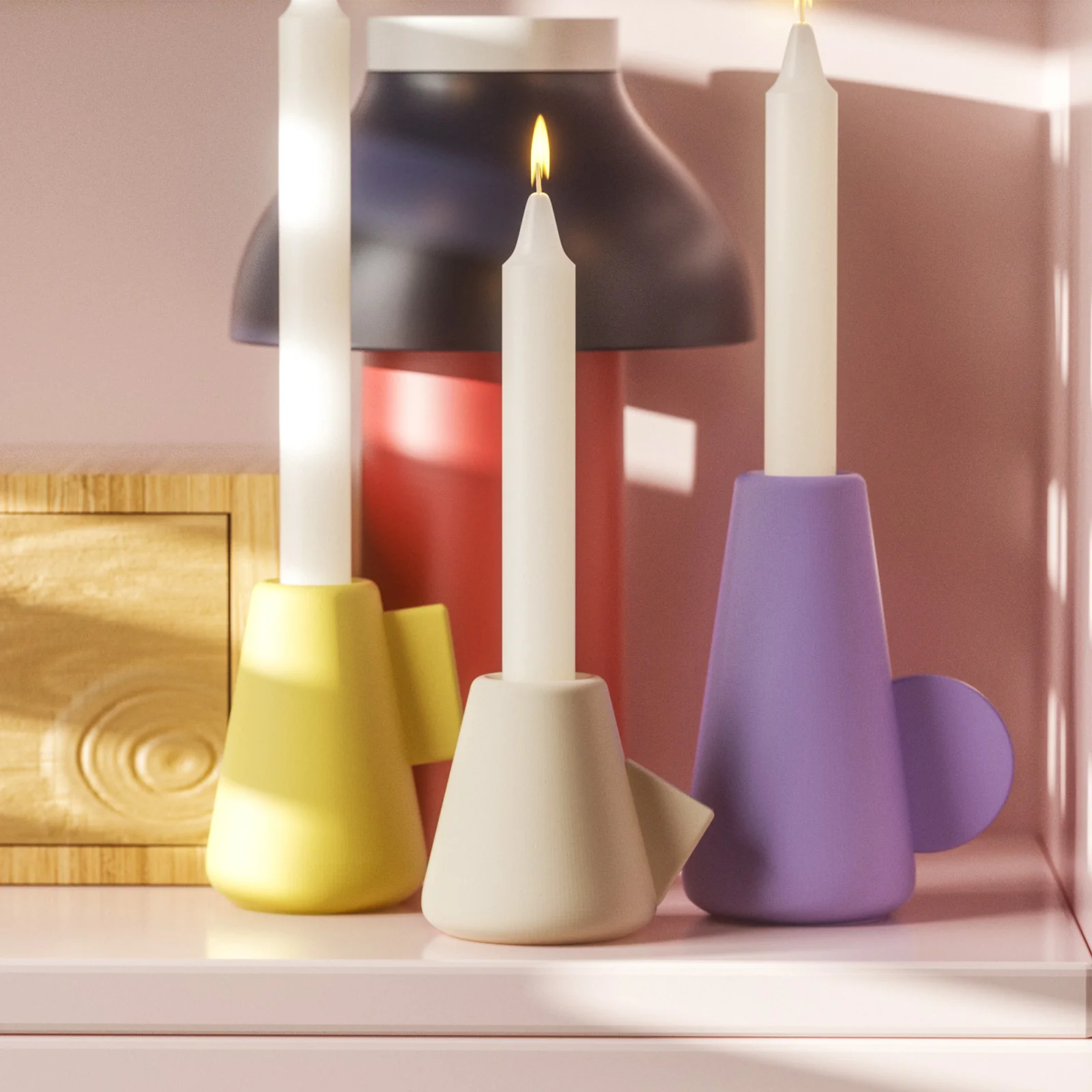 Medium Geometric Taper Candle Holder Silicone Mold - Image 6