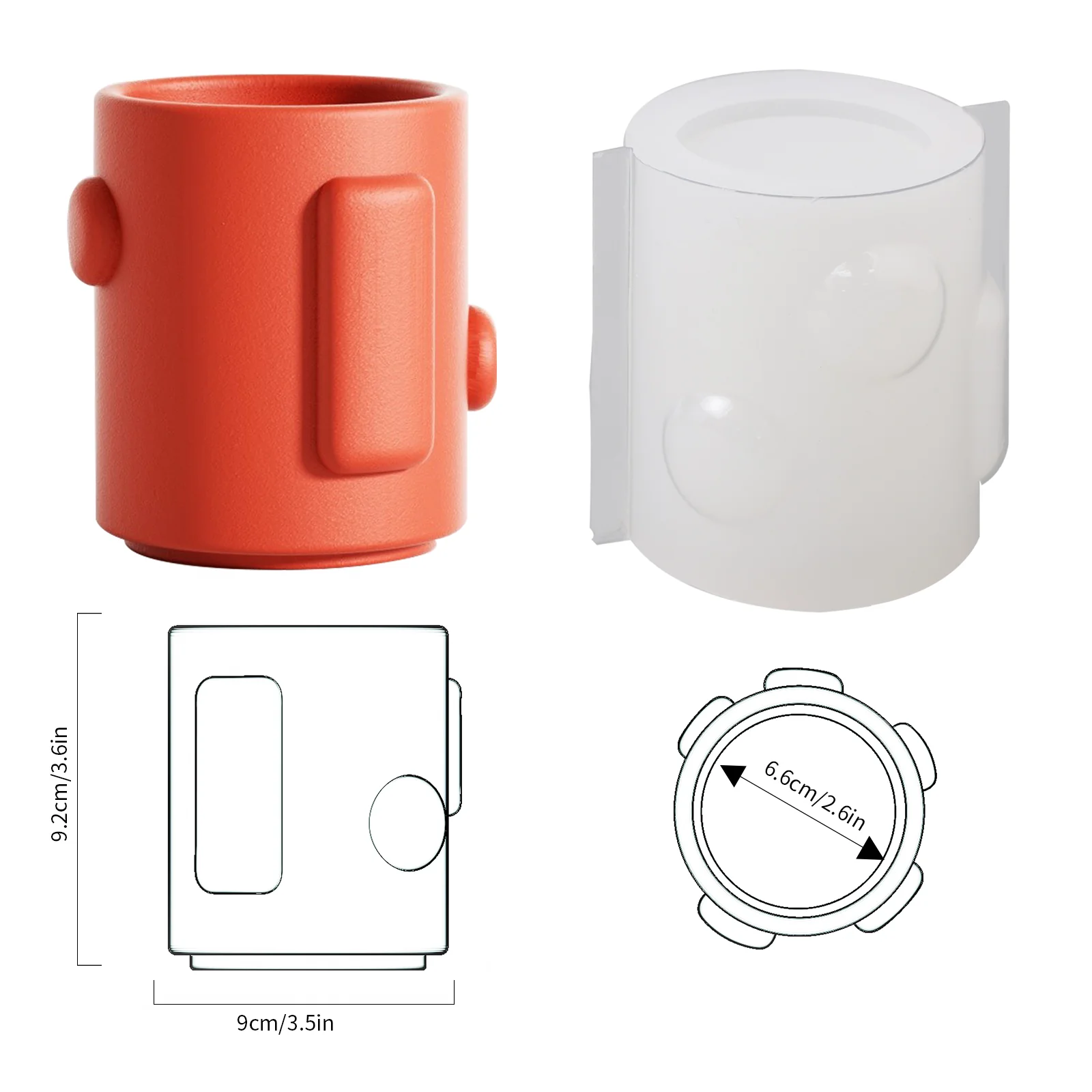 Geometric Candle Jar with Lid Silicone Mould - Image 11
