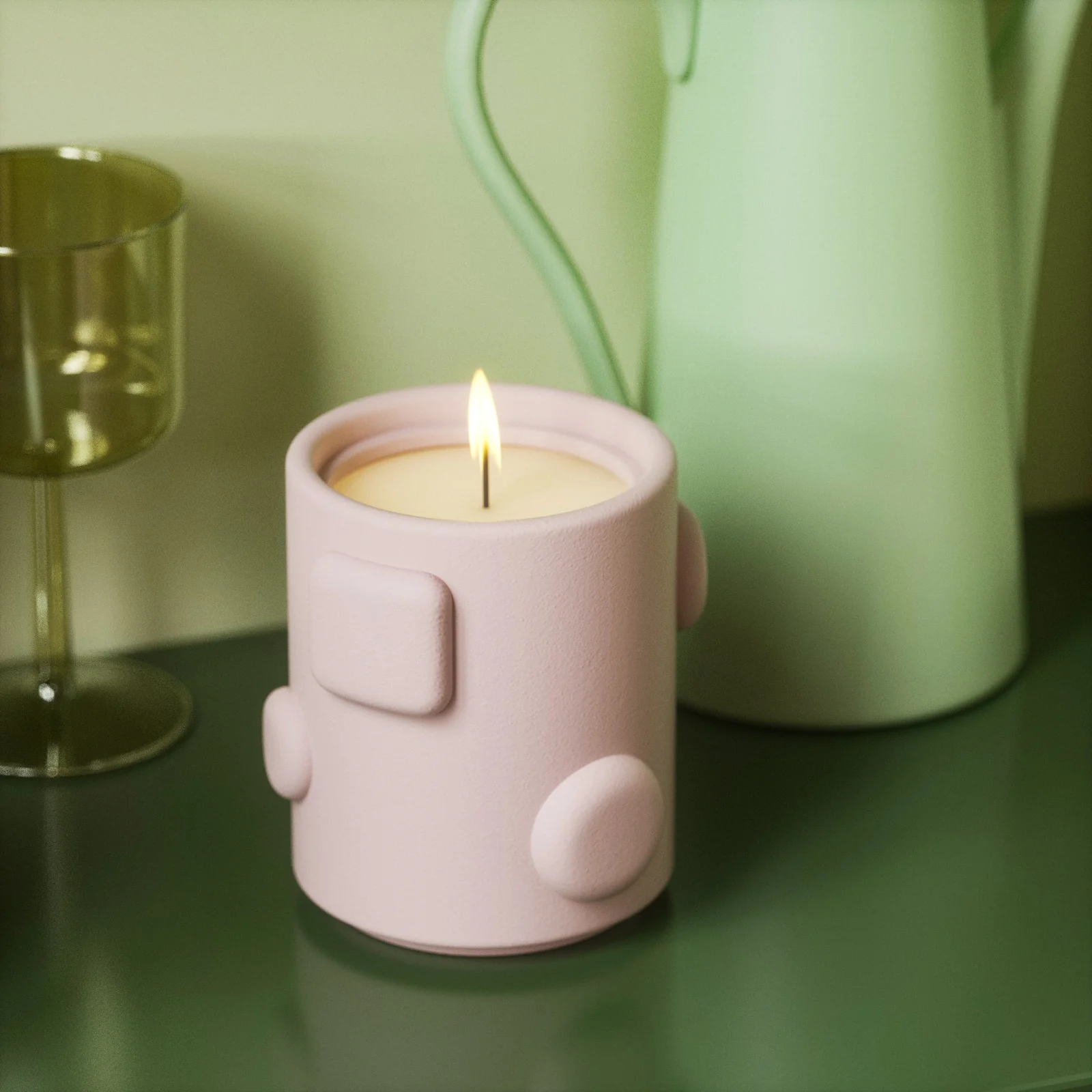 Geometric Candle Jar with Lid Silicone Mould - Image 5