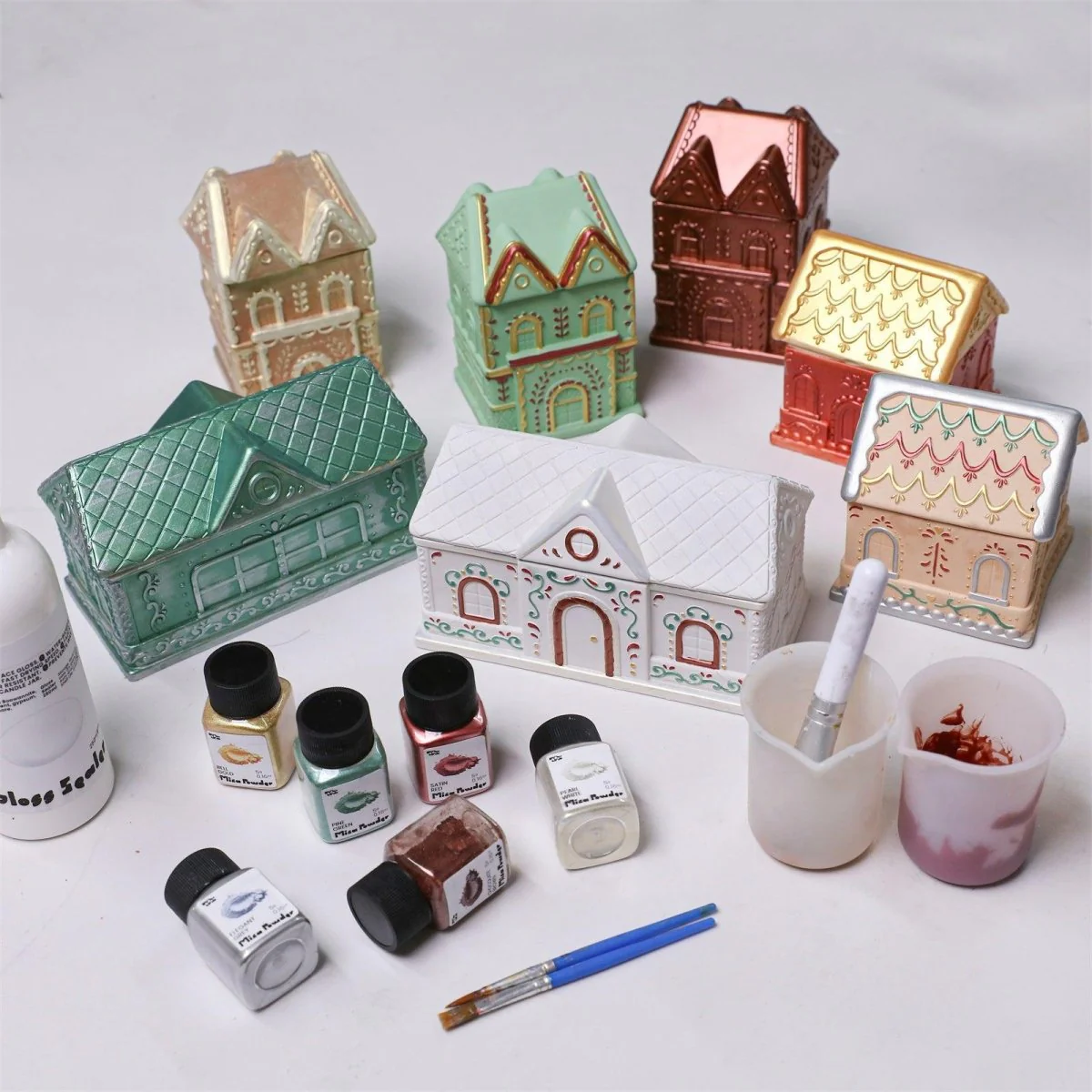 Sweet Gingerbread Cottage Candle Jar Silicone Mold Collection - Image 5