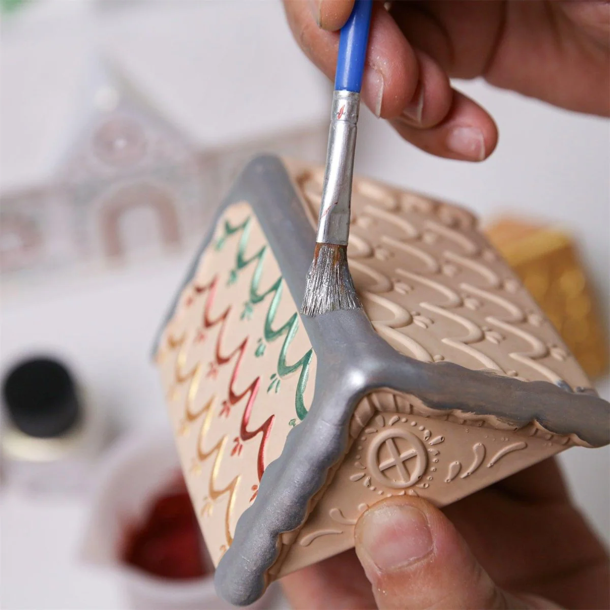 Sweet Gingerbread Cottage Candle Jar Silicone Mold Collection - Image 6