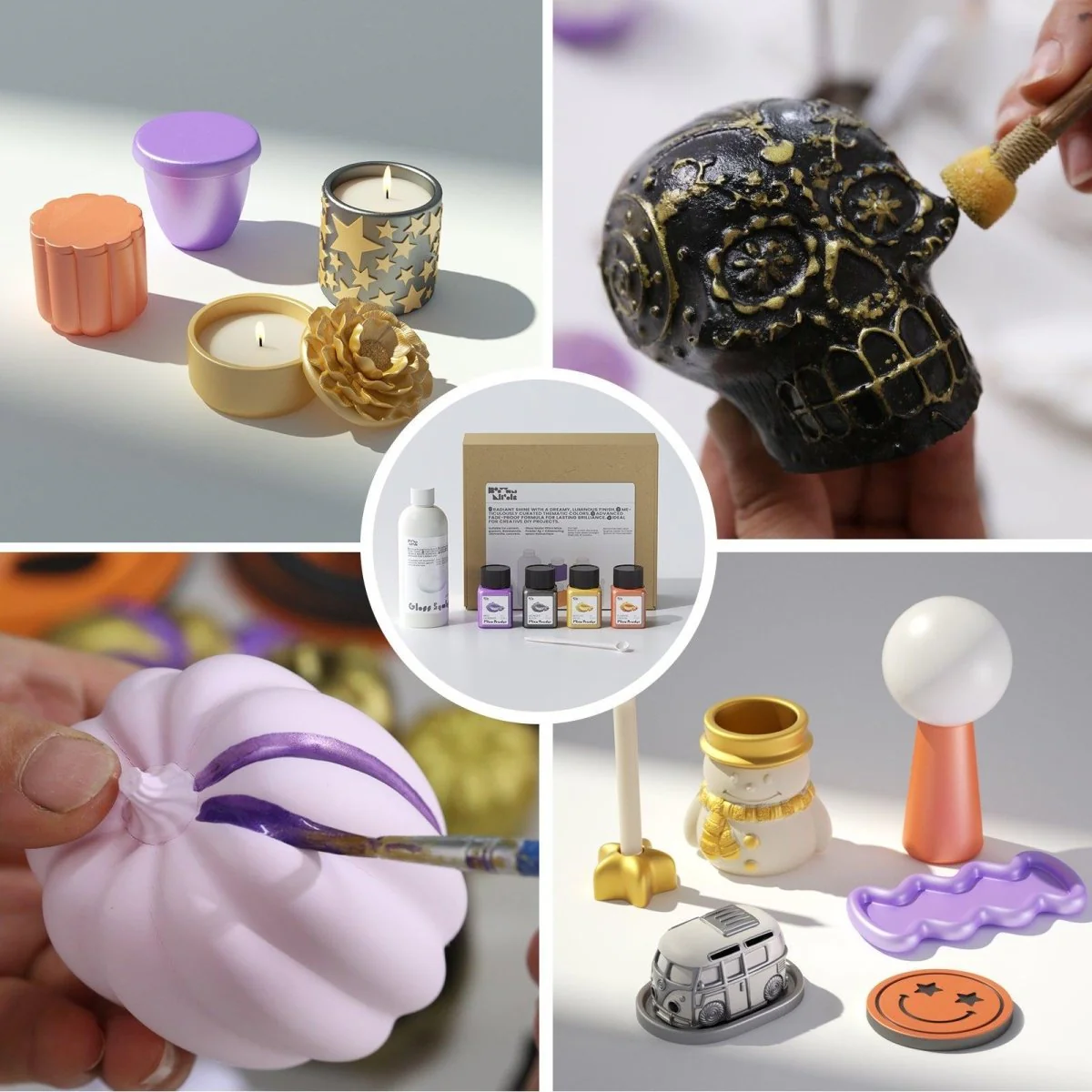 Glitter Colorable Acrylic Gloss Sealer Varnish with Mica Powder Kit-4 of Halloween Colors - Image 6
