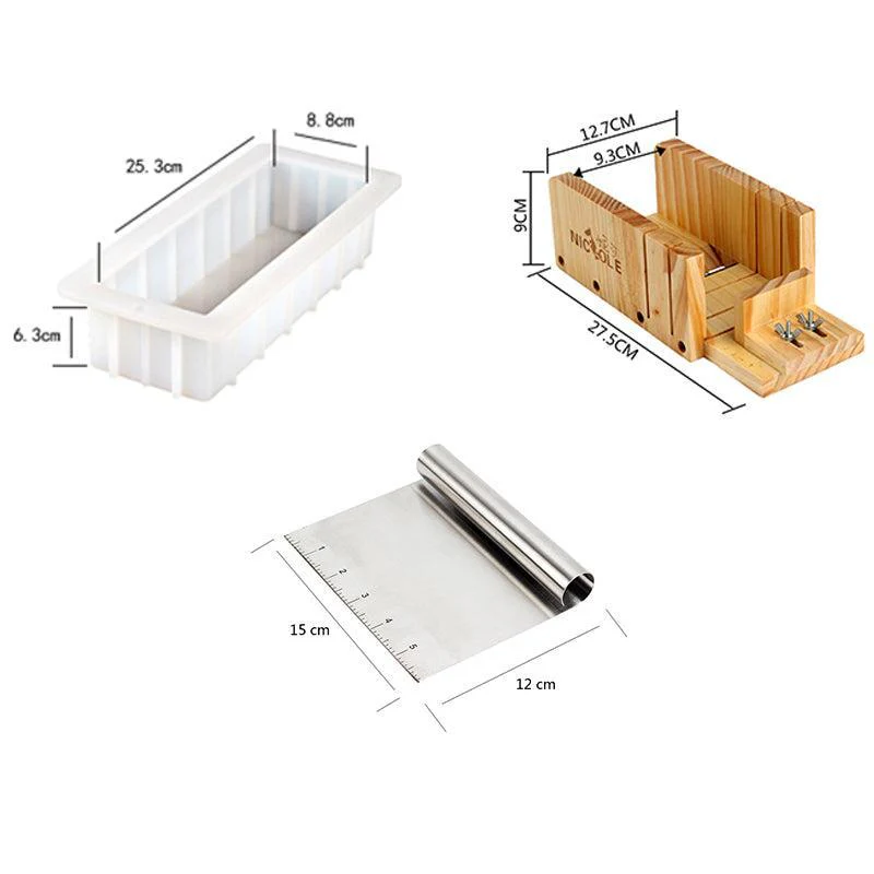 Handmade Soap Making Tools Loaf Silicone Mold with Cutter - Image 2