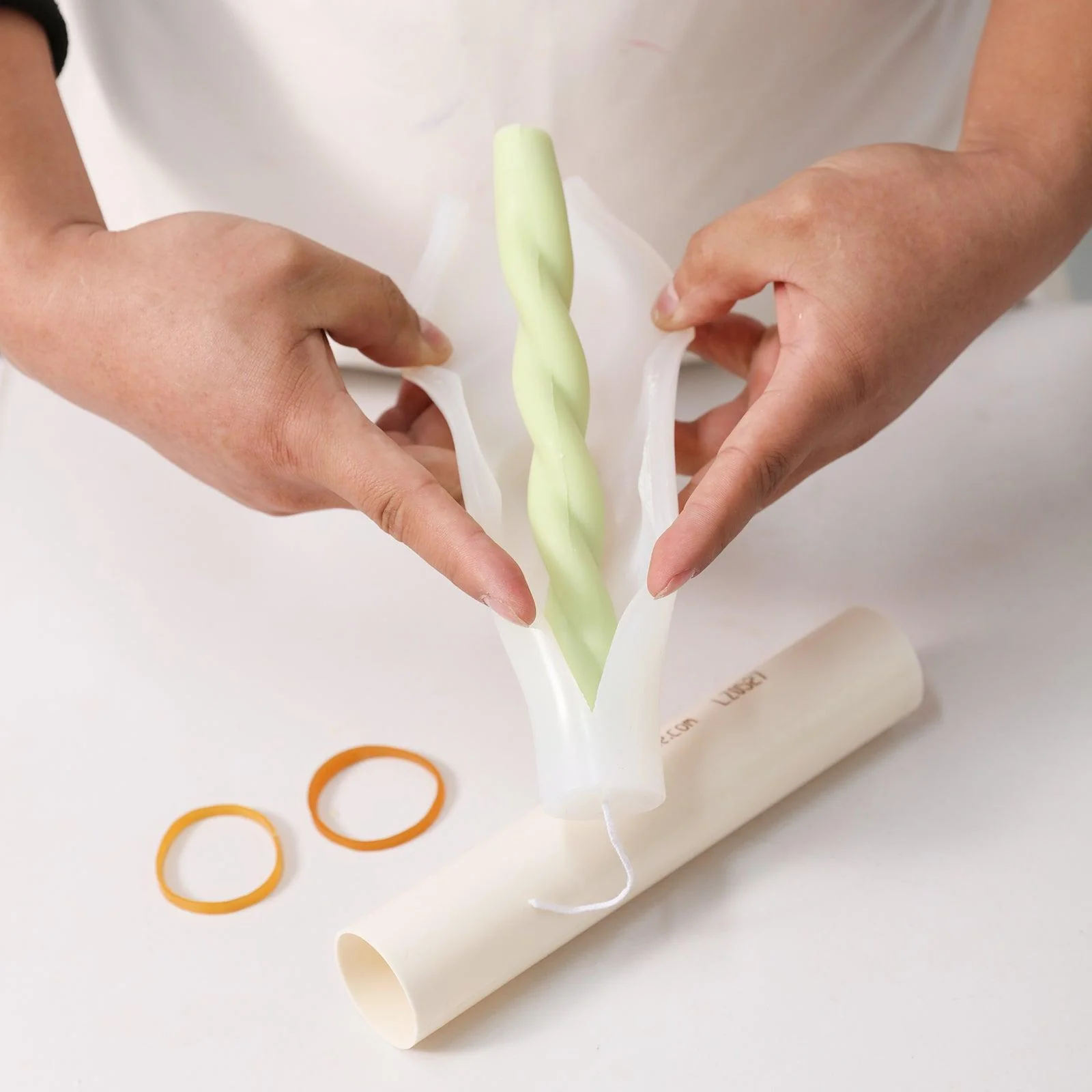 Thick Braided Spiral Taper Candle Silicone Mold - Image 3