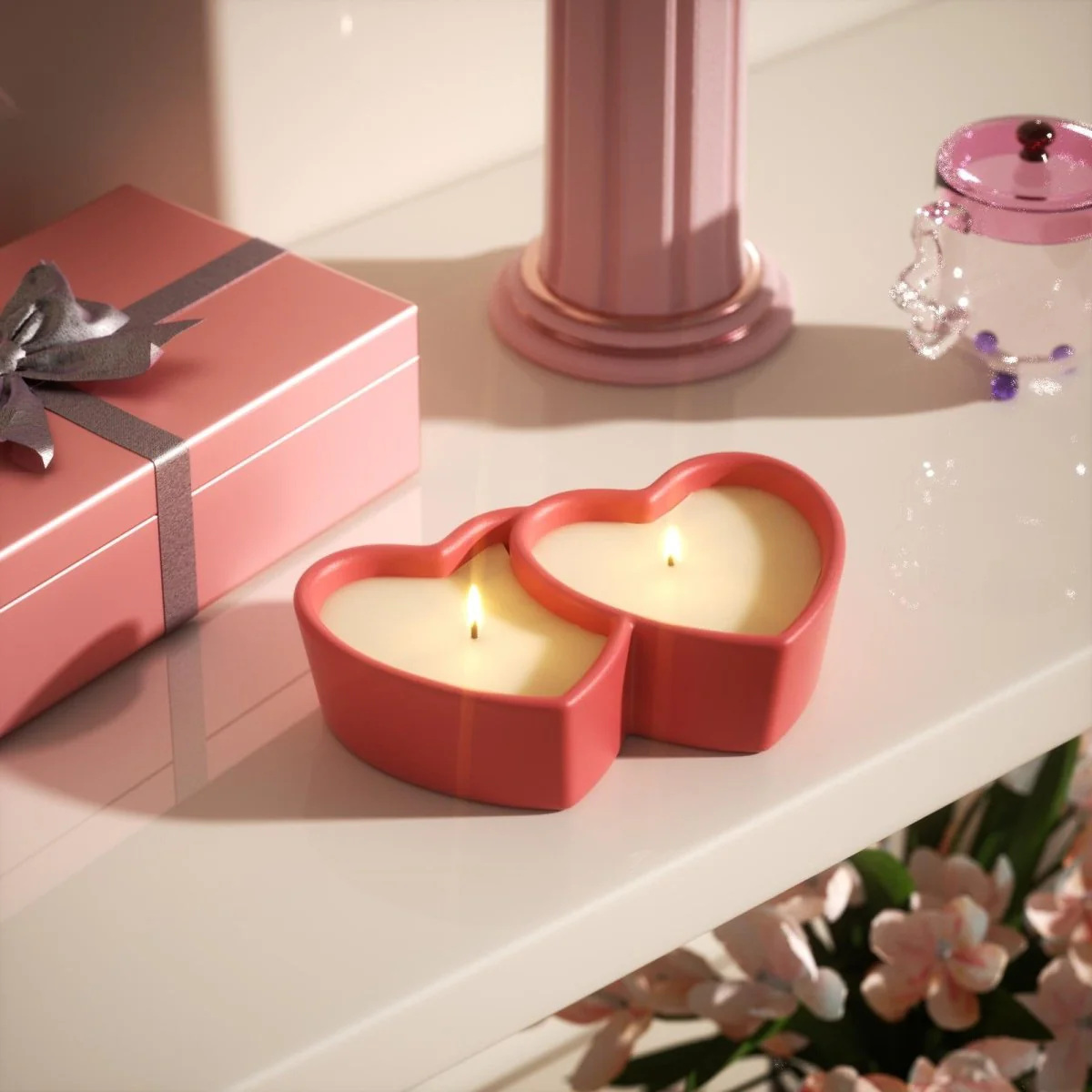 Romantic Heart-to-Heart Candle Jar Silicone Mold - Image 7
