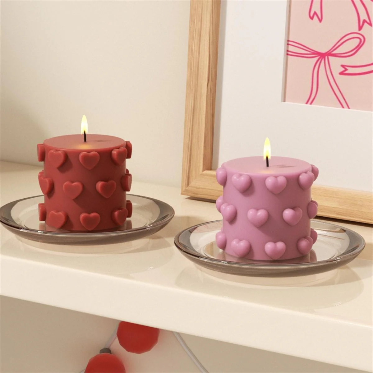 Heartfelt Harmony Pillar Candle Silicone Mold Collection - Image 6