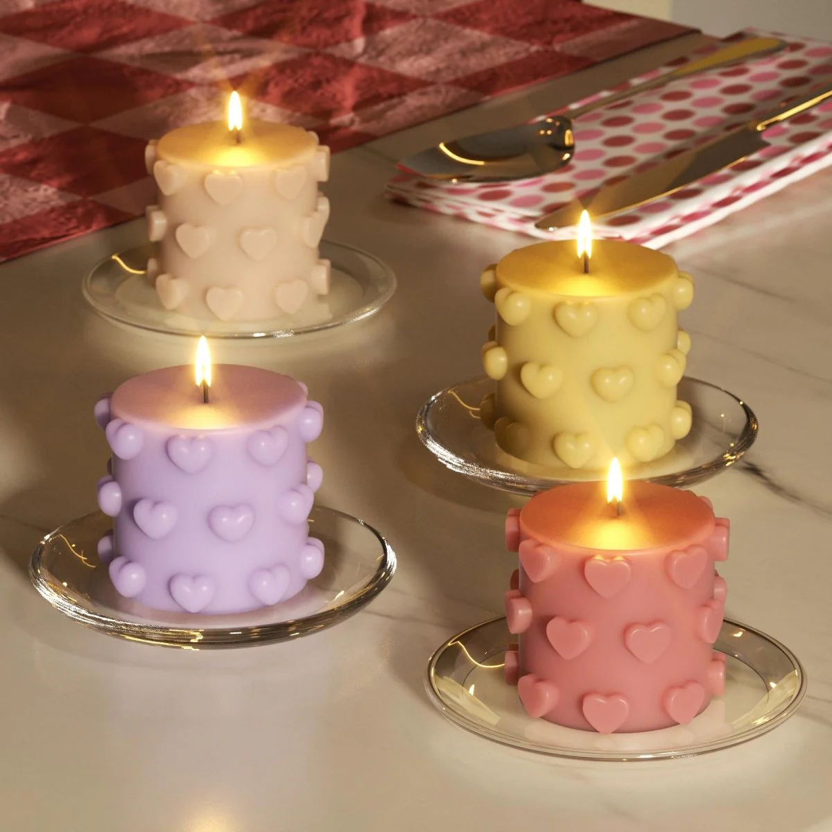 Heartfelt Harmony Pillar Candle Silicone Mold Collection - Image 8