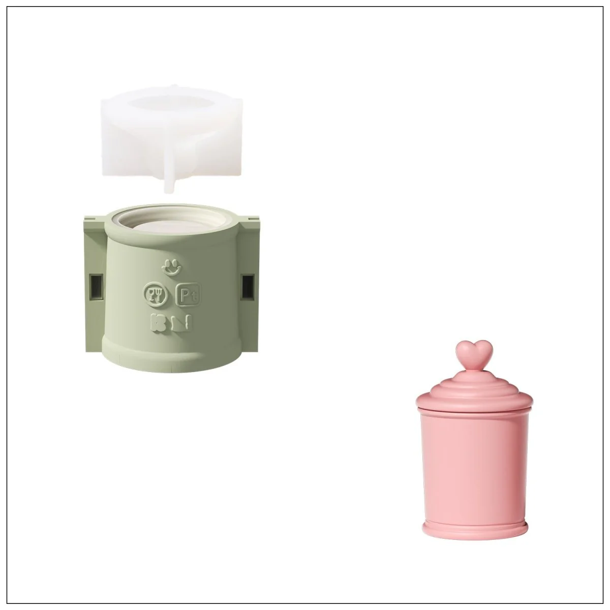 Sweetheart Sundae Candle Jar Silicone Mold & Candle Refill Silicone Mold - Image 13