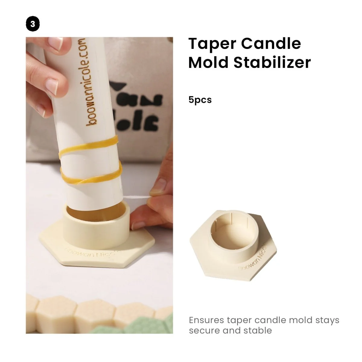 Honeycomb Ladder Taper Candle Silicone Mold - Image 10