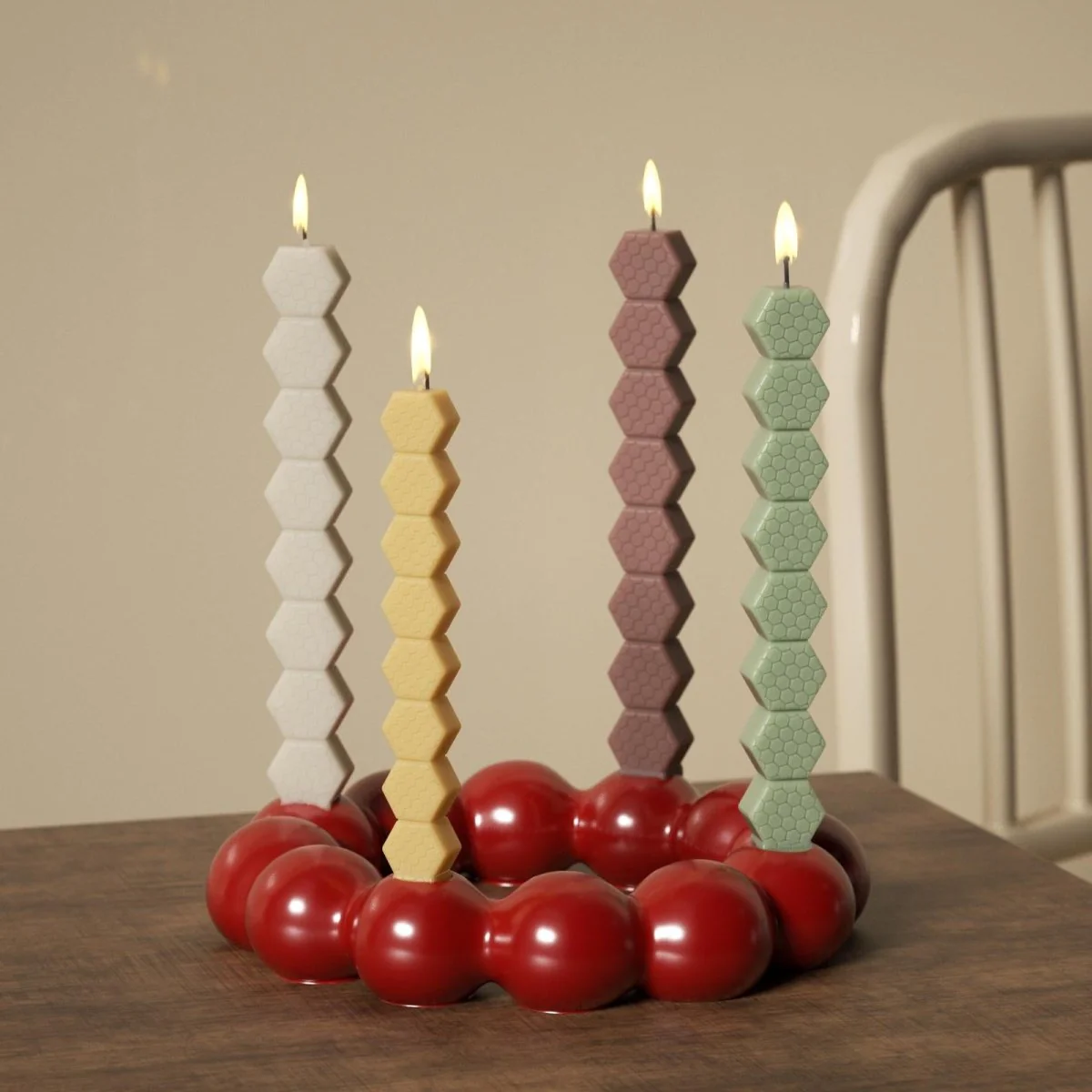 Honeycomb Ladder Taper Candle Silicone Mold - Image 5