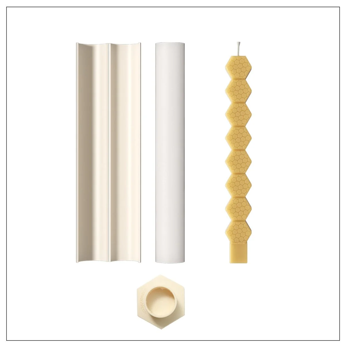 Honeycomb Ladder Taper Candle Silicone Mold - Image 7