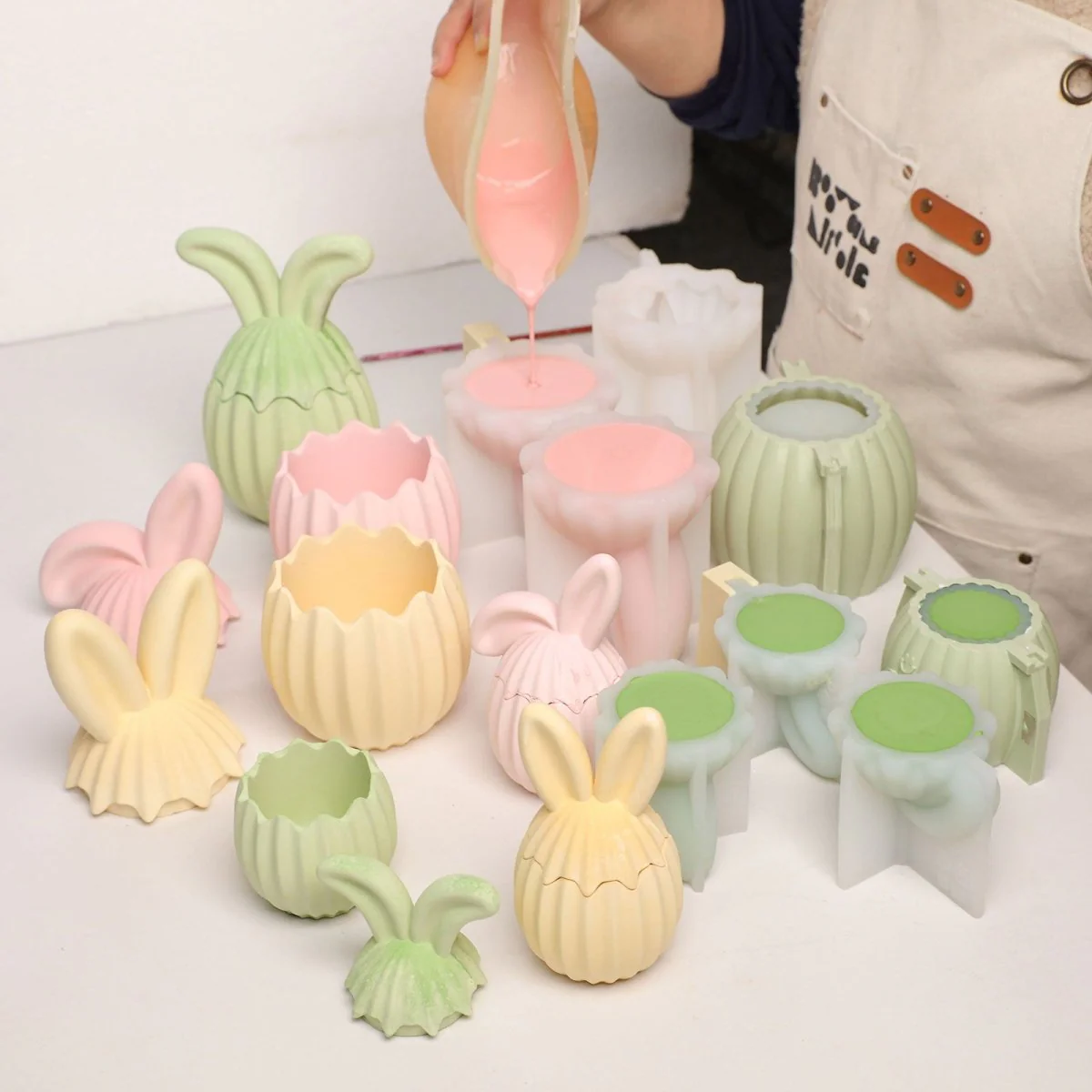 Hop Into Ribbed Easter Eggs Candle Jar Silicone Mold Collection - Image 5