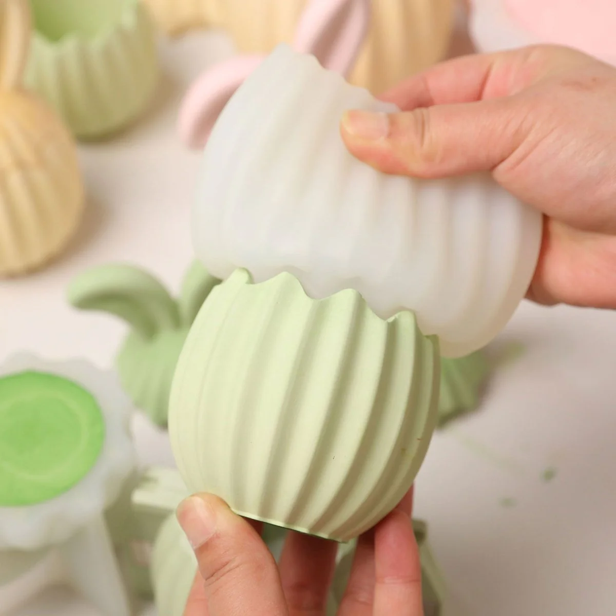 Hop Into Ribbed Easter Eggs Candle Jar Silicone Mold Collection - Image 6
