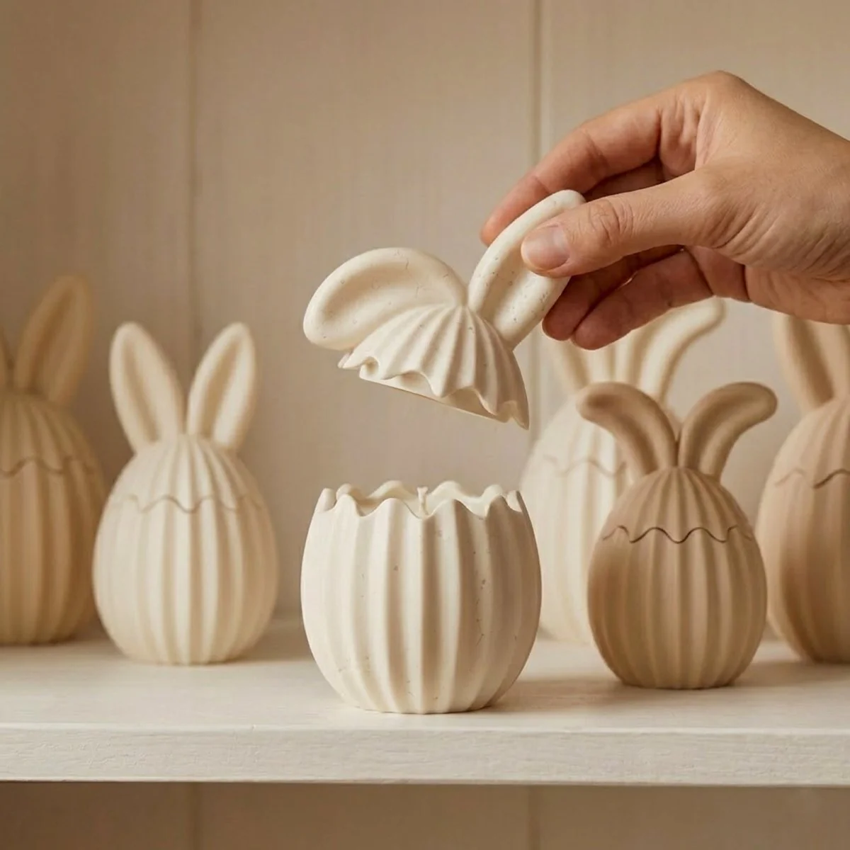 Hop Into Ribbed Easter Eggs Candle Jar Silicone Mold Collection - Image 8