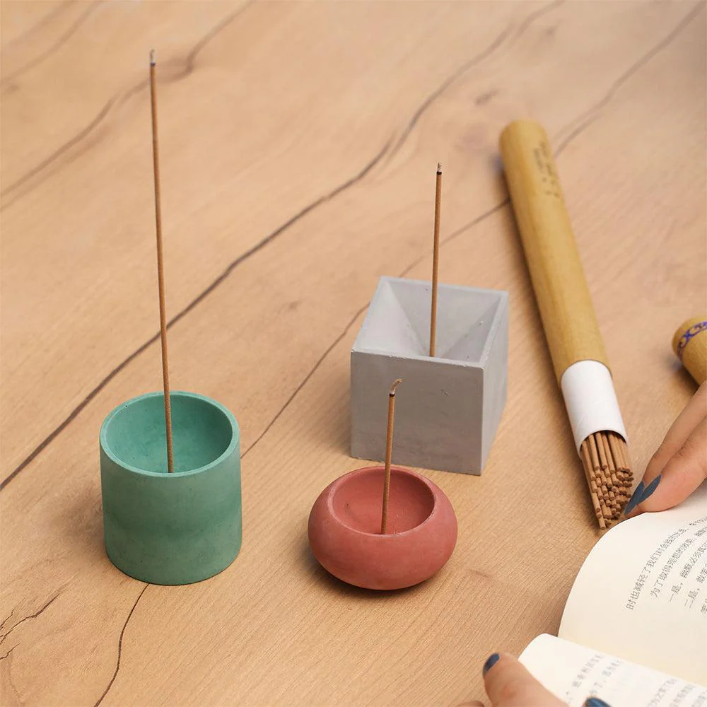 Concrete Incense Stick Holder Silicone Mold with Hand Drill Set - Image 4