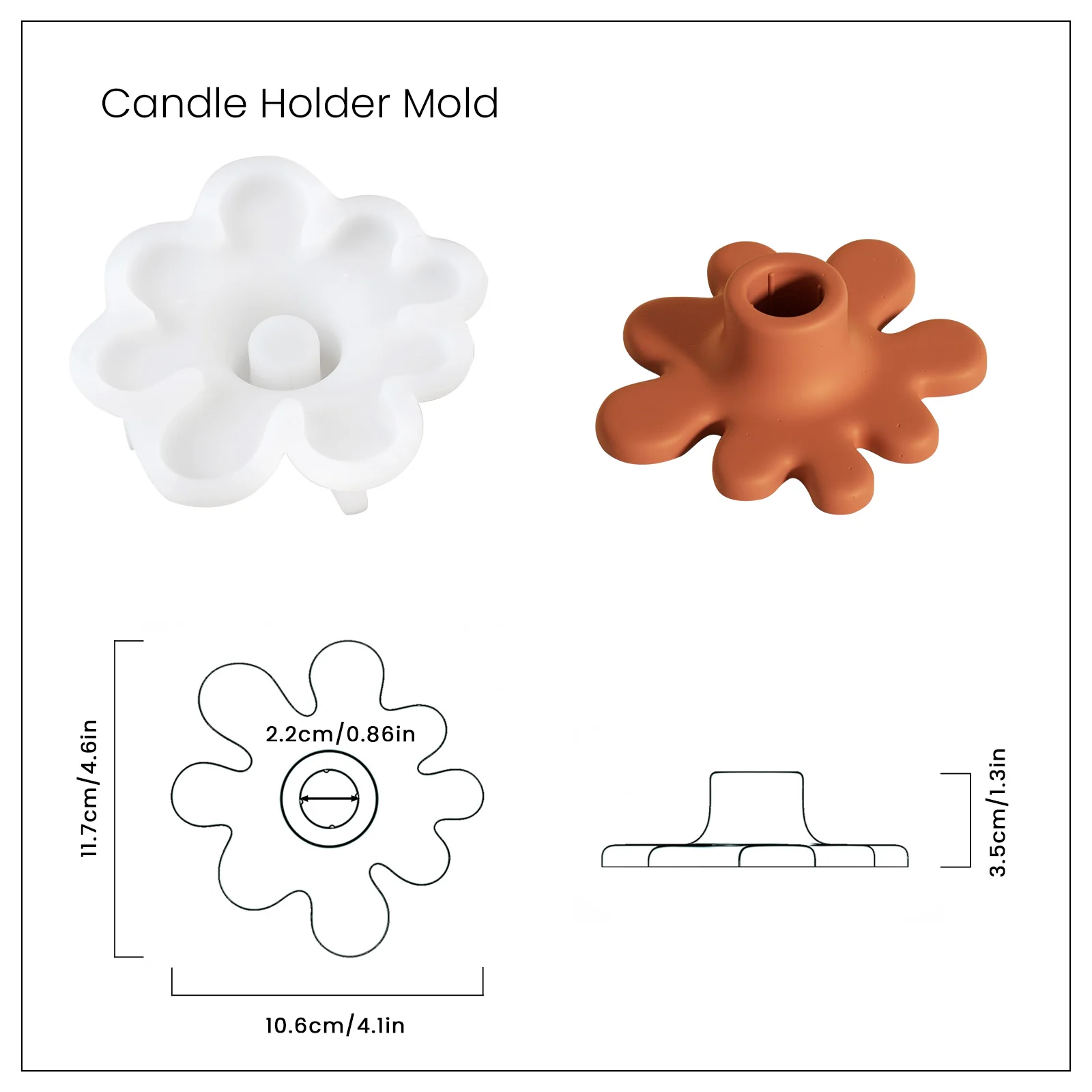 Irregular Taper Candle Holder & Coaster Silicone Mold - Image 9